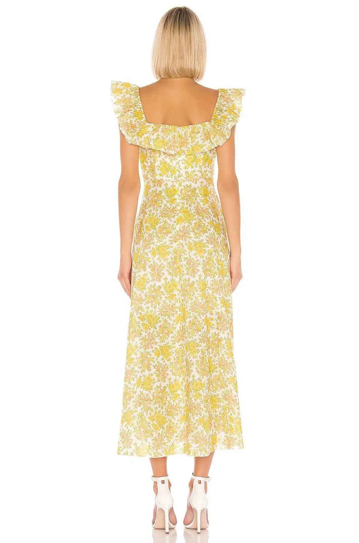 Zimmermann Goldie Ruffle Neck Dress Yellow Size 1 / Au 10 - Image 3
