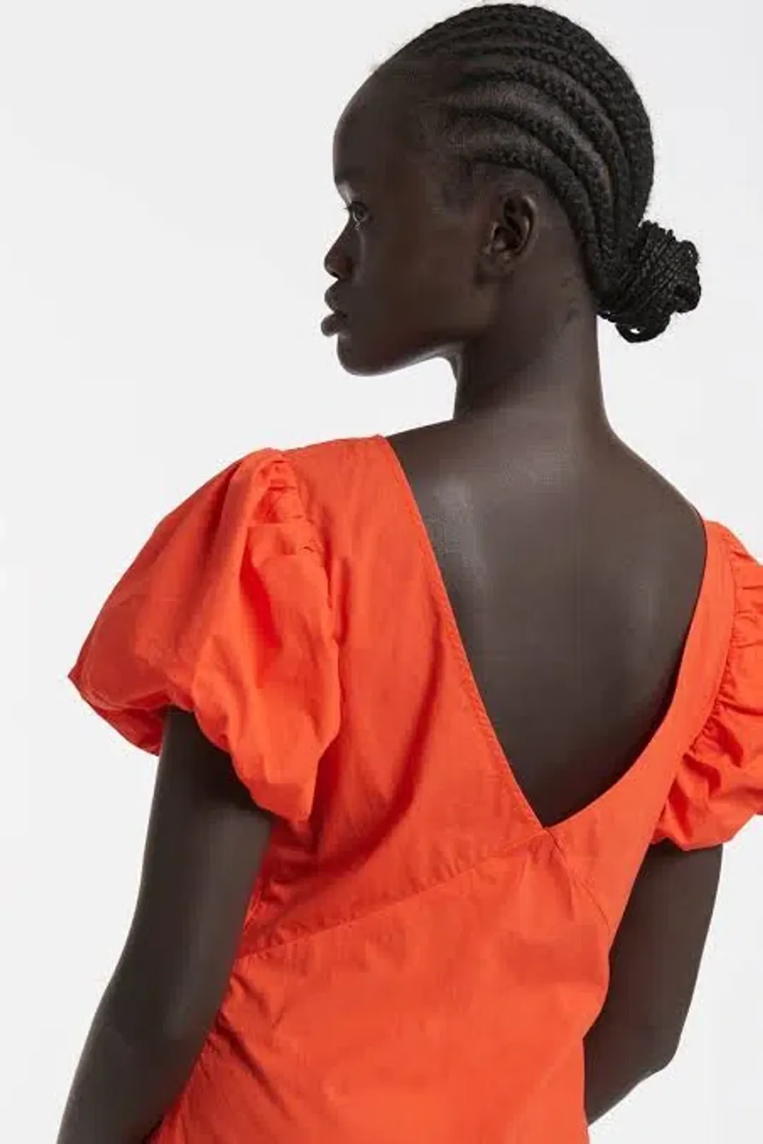 Sir the Label Anja Panelled Midi Dress Mandarin Red Size 8  for rent on The Volte - main image