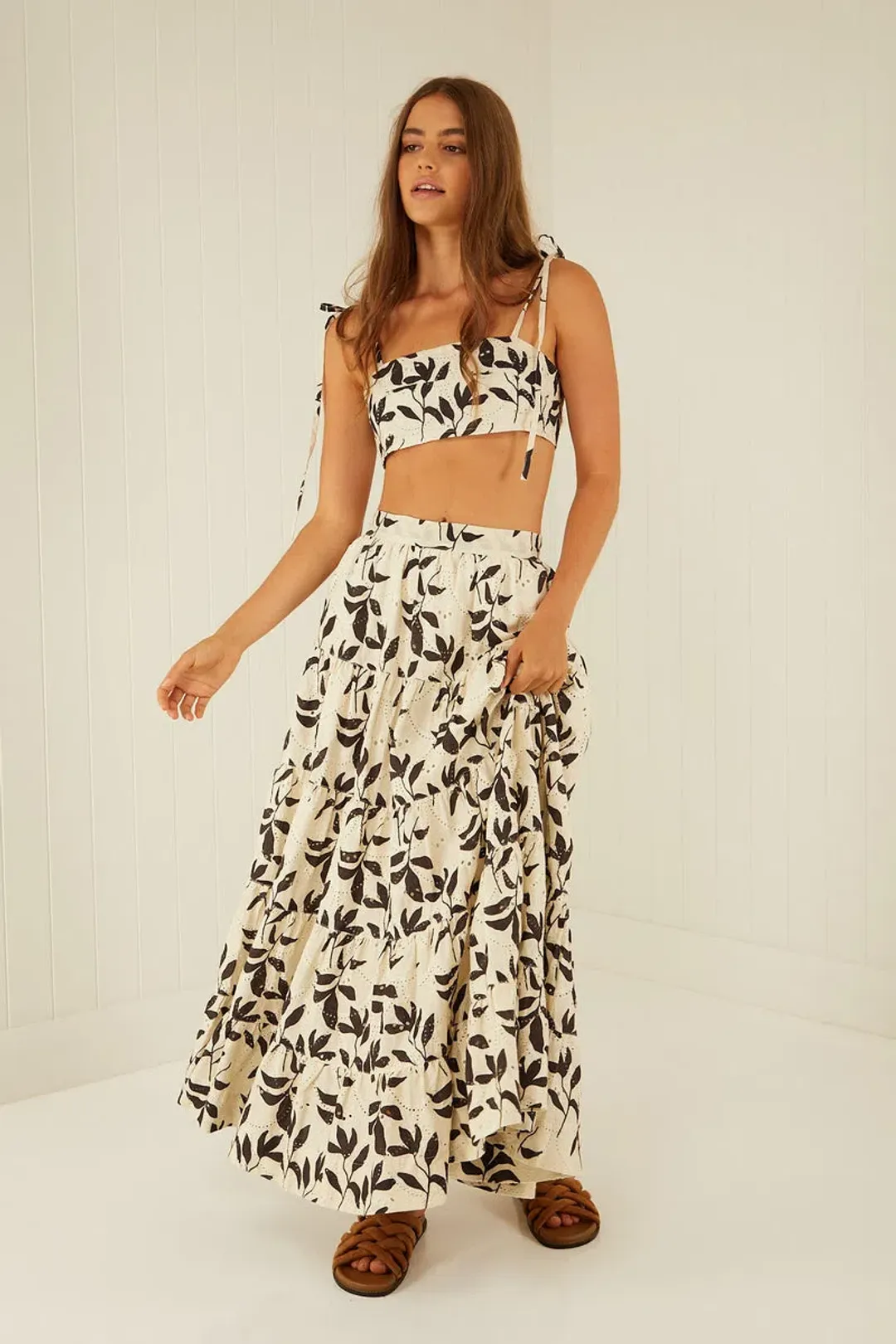Palm Noosa Happy Hour Crop and Skirt Set Print Size 6 for rent on The Volte - main image
