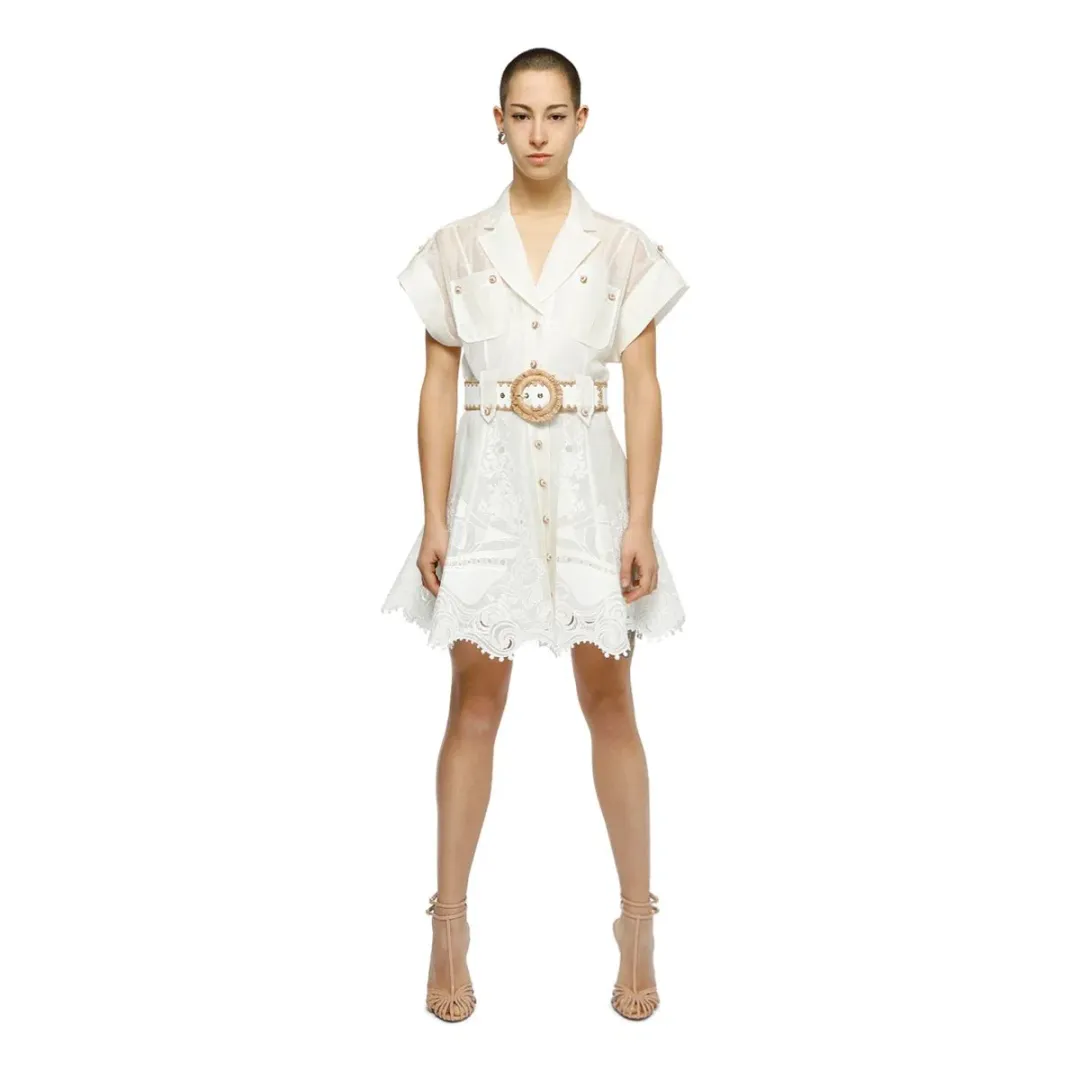 Zimmermann Postcard Embroidered Mini Dress White Size 0 / AU 8 for rent on The Volte - main image