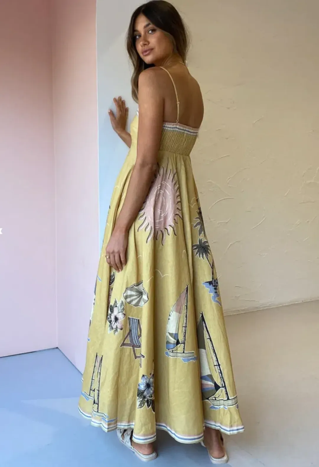 Alemais Sunset Shades Sundress Yellow Size 8 for rent on The Volte - main image