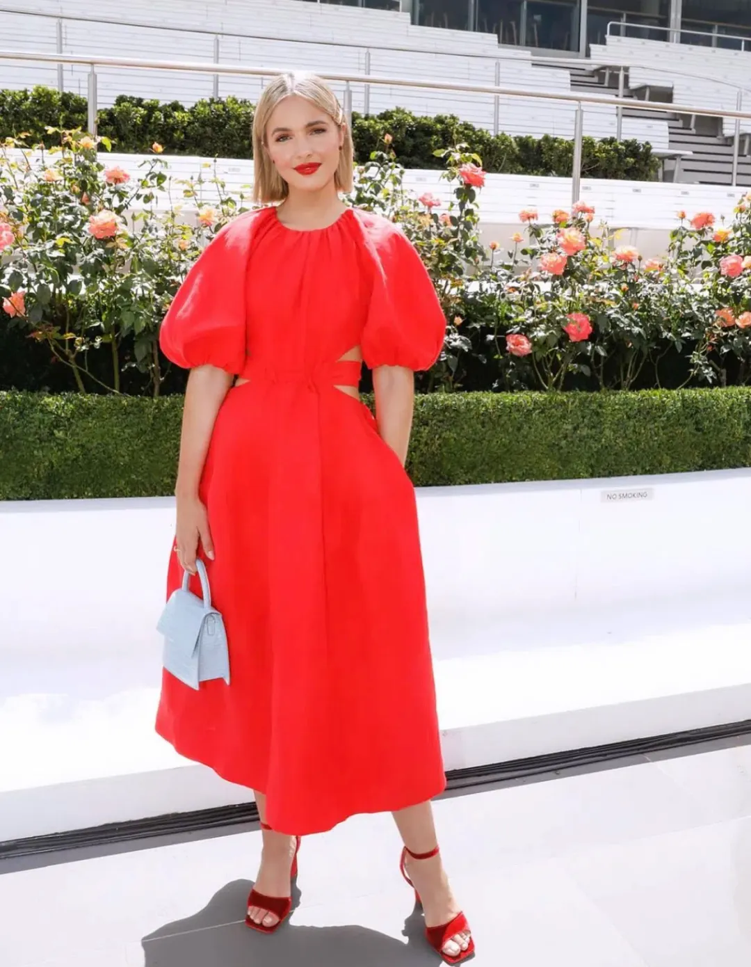 Aje Mimosa Cut Out Midi Dress Red Size 10 for rent on The Volte - main image