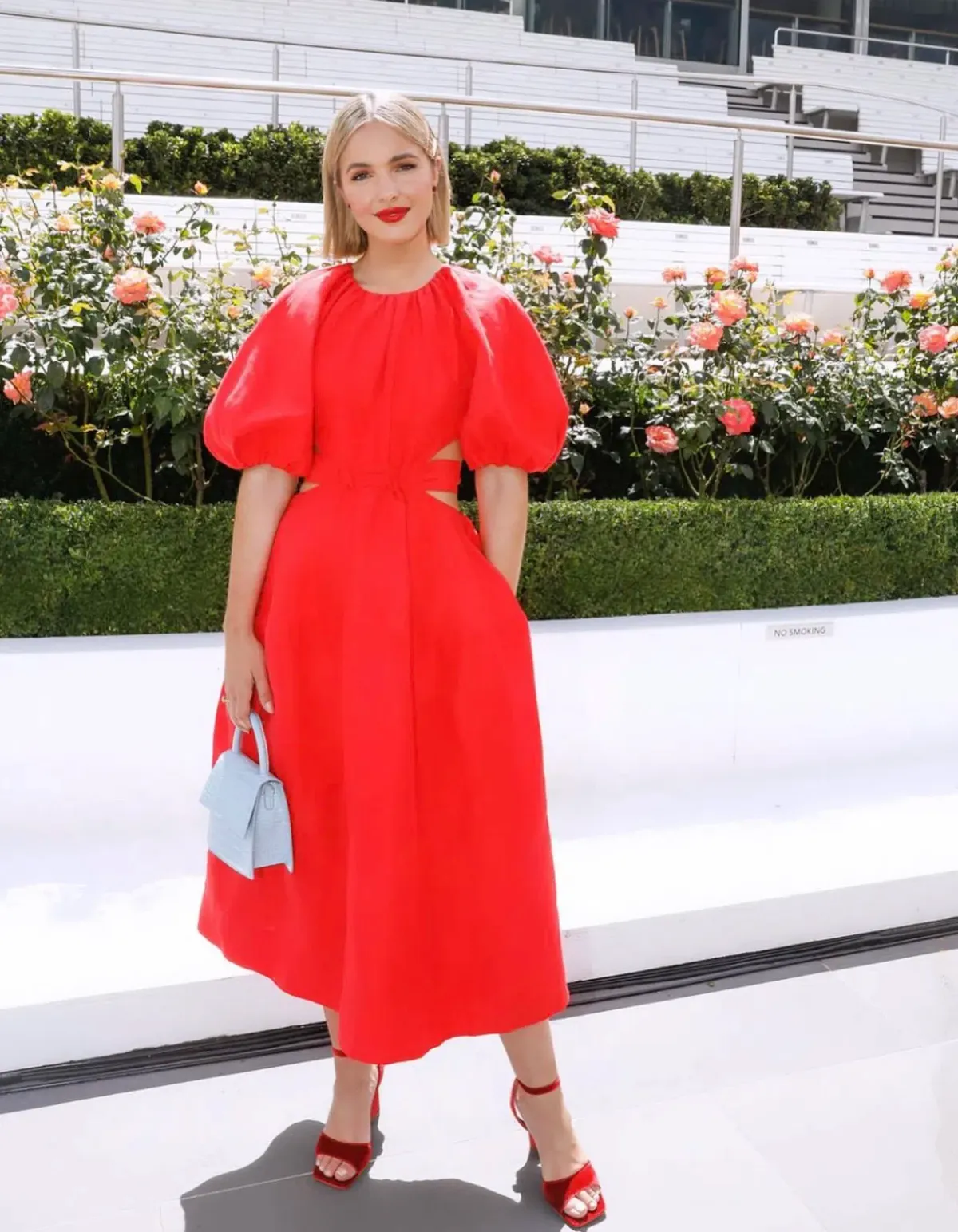 Aje Mimosa Cut Out Midi Dress Red Size 10 - Image 3