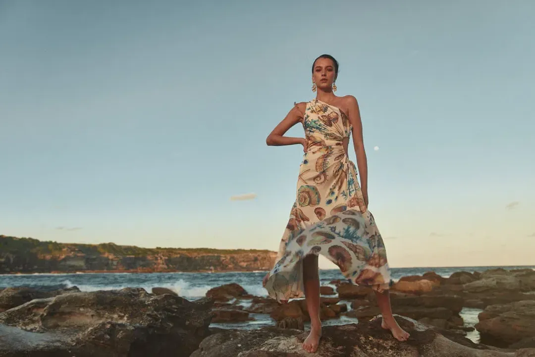 Sonya Moda Nour Maxi Dress Seashell Print Size 8 for rent on The Volte - main image