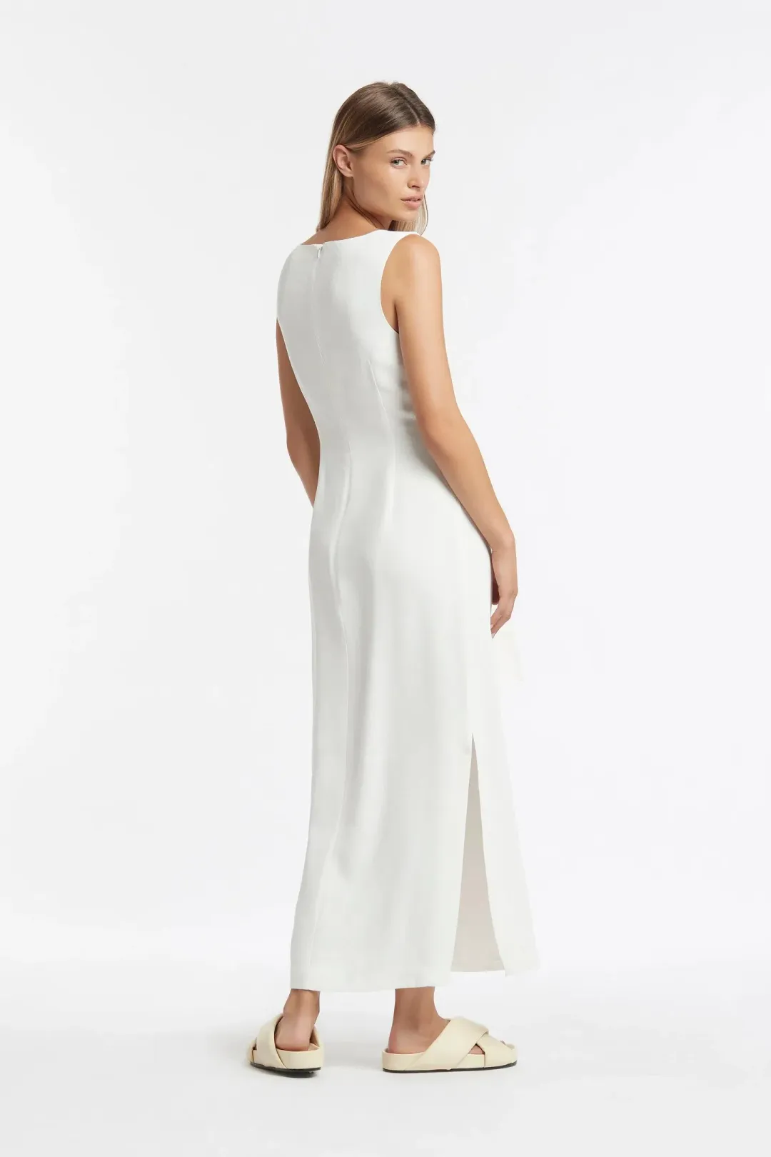 Sir the Label Clemence V Neck Dress White Size AU 10 for rent on The Volte - main image