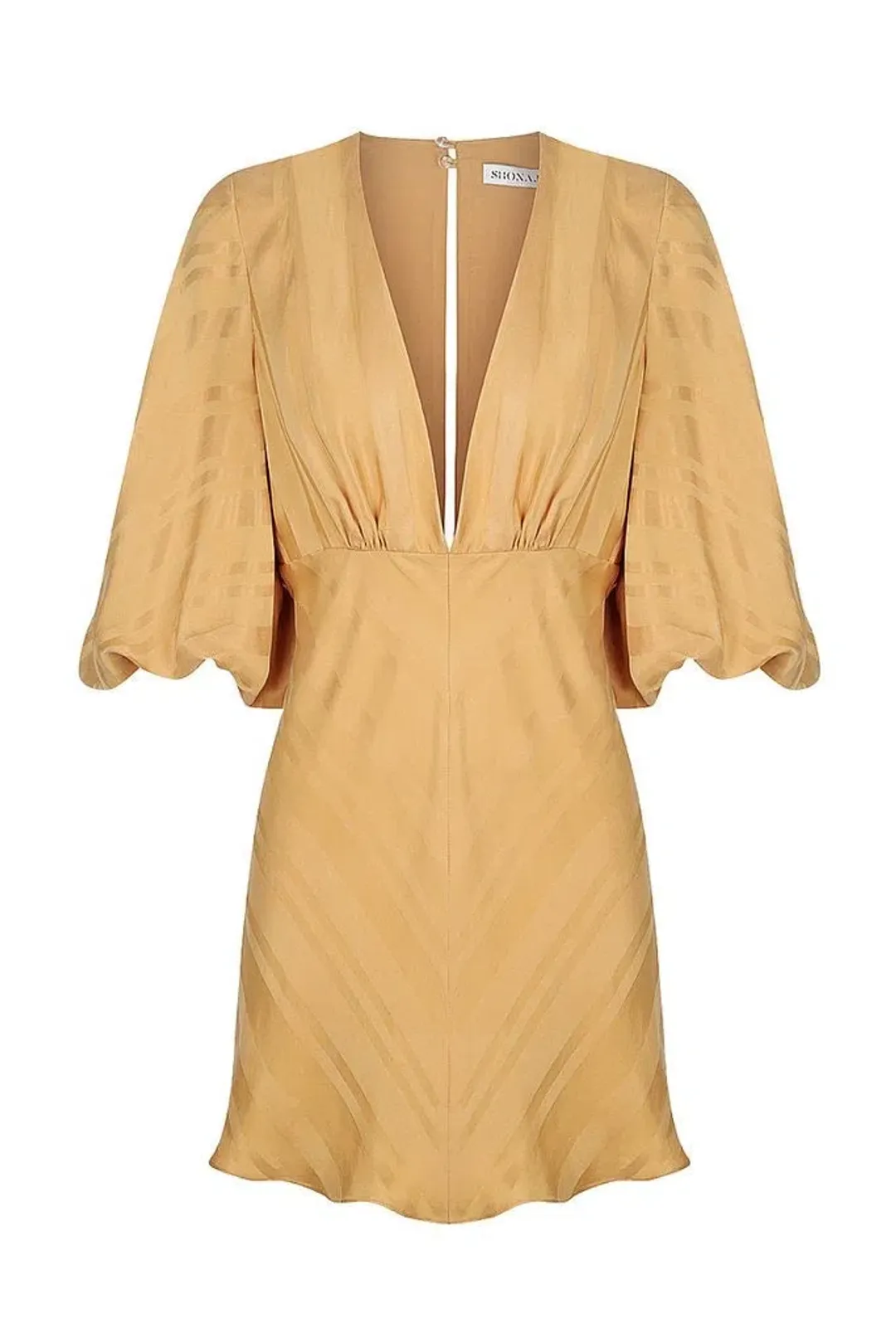 Shona Joy Daisy Balloon Sleeve Bias Dress Saffron Size 8 for rent on The Volte - main image