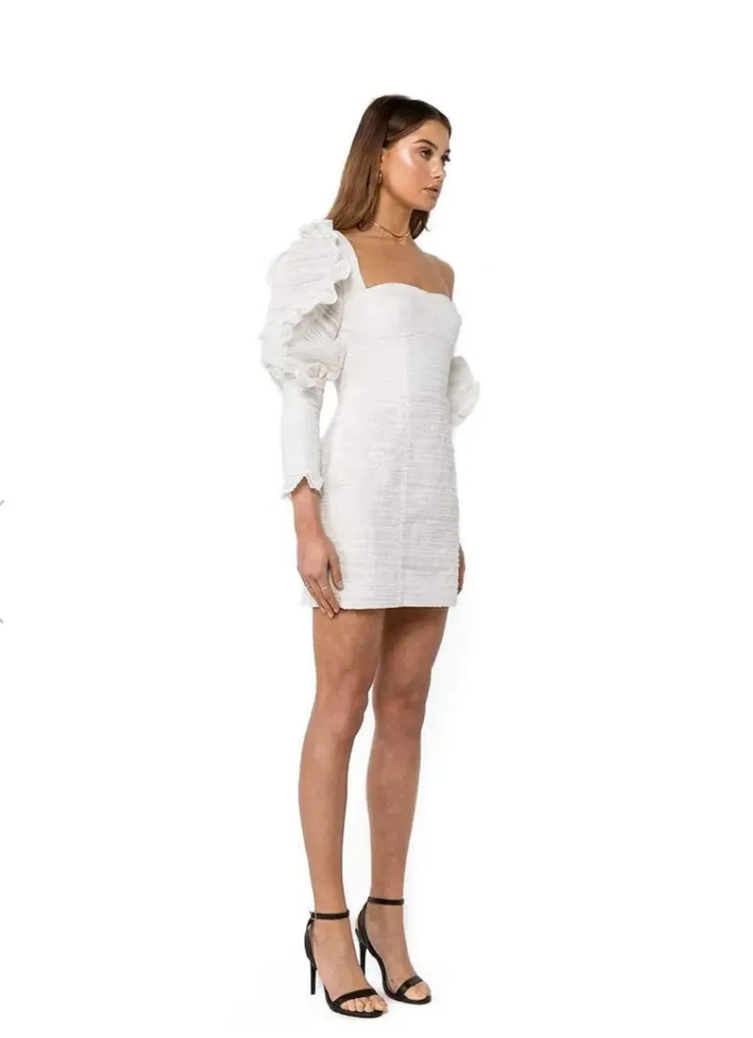 Asilio Asymmetric Mini Dress White size 6 for rent on The Volte - main image