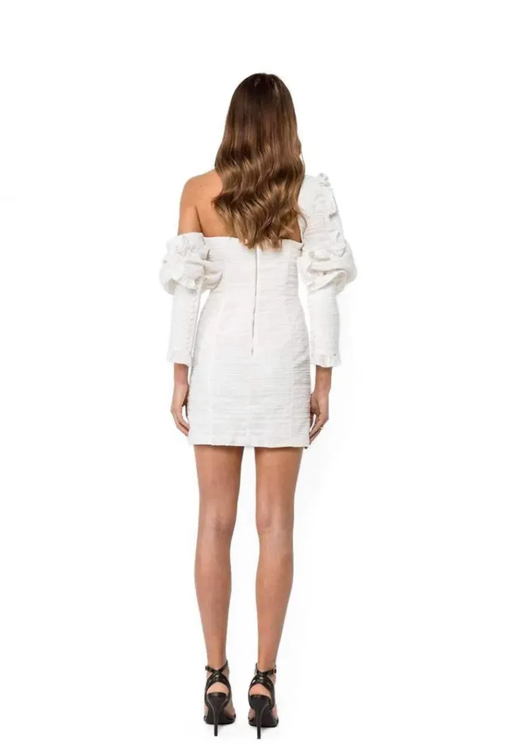 Asilio Asymmetric Mini Dress White size 6 for rent on The Volte - main image
