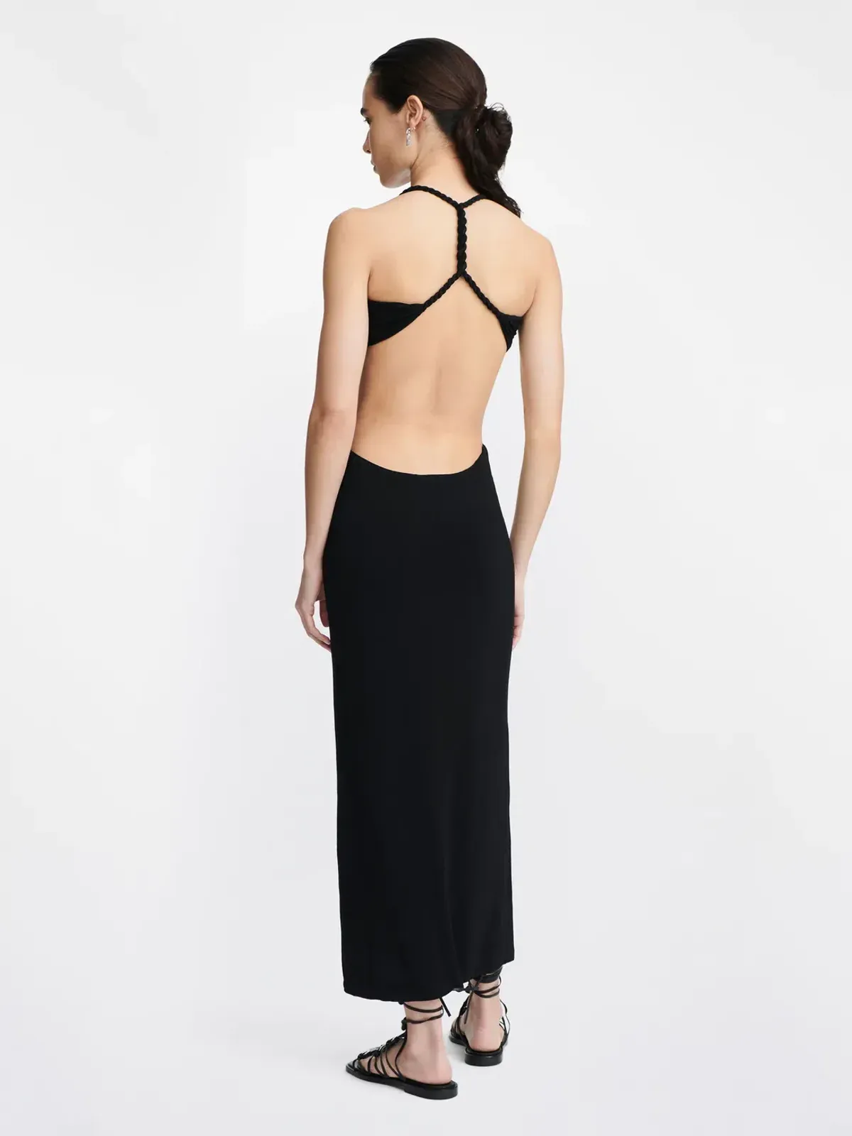 Dion Lee V Neck Rope Dress Black Size 4 - Image 2