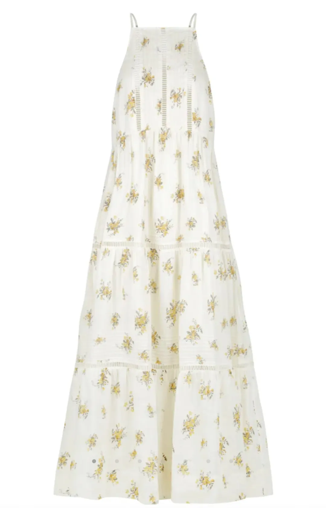 Shona Joy Lila Linen Pin Tuck Sleeveless Maxi Dress Floral Size 10 for rent on The Volte - main image