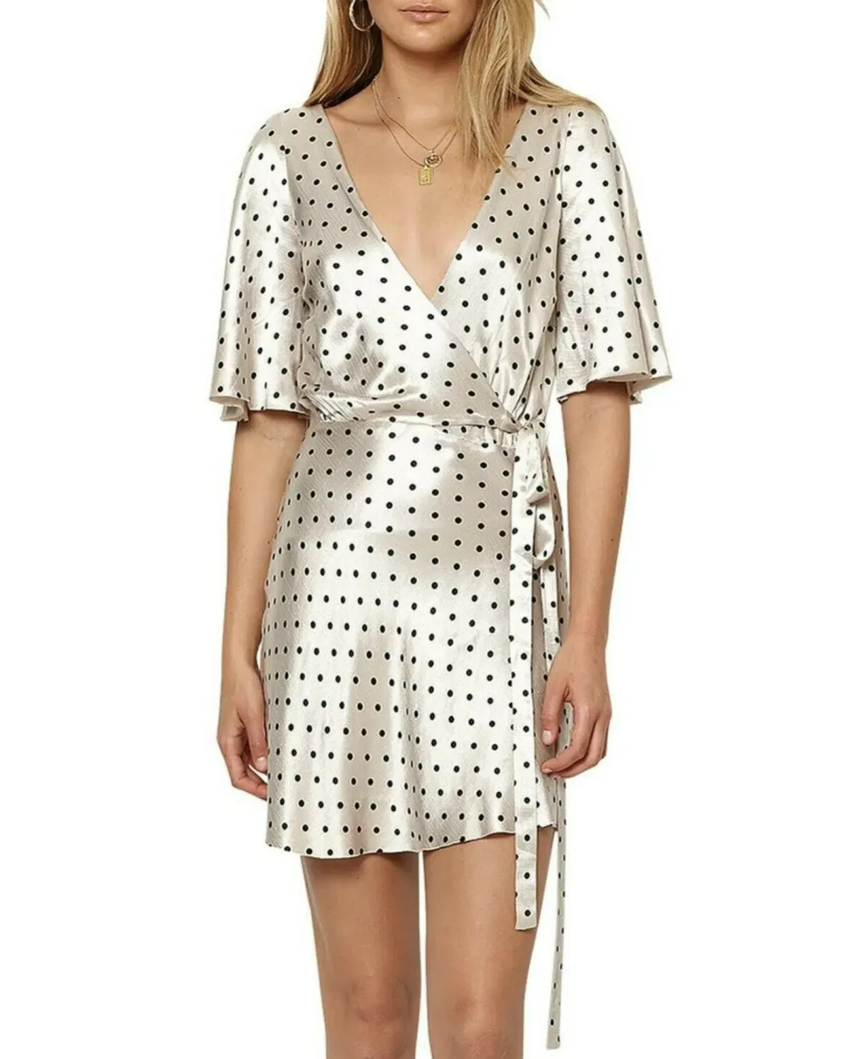 Bec & Bridge Bon Appetit Wrap Mini Dress Print Size AU 10  - Image 4