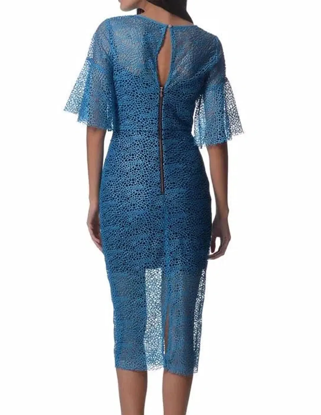 Ginger and Smart Tracery Dress with Sleeve Blue Size 10 for rent on The Volte - main image