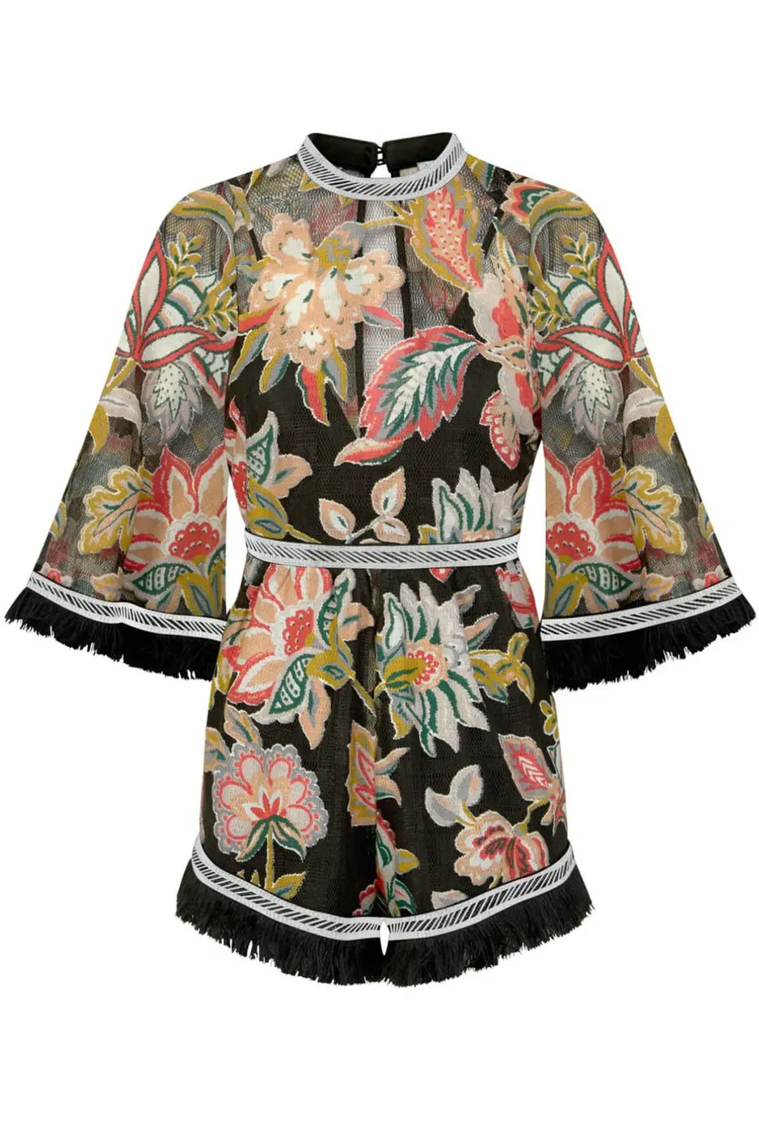 Alice McCall Georgie Boy Playsuit Black Floral Print Size 10  for rent on The Volte - main image