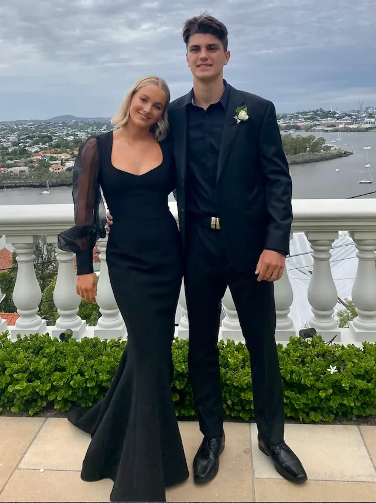 Rebecca Vallance Barbie Cut Out Gown Black Size 8 - Image 1