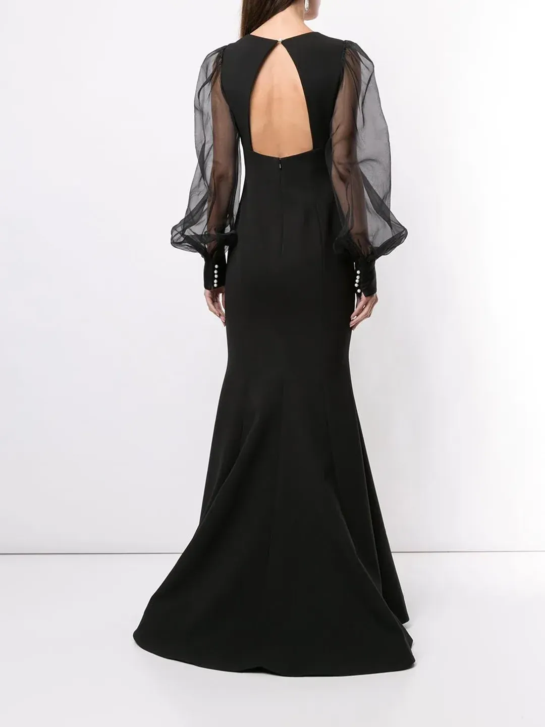 Rebecca Vallance Barbie Cut Out Gown Black Size 8 for rent on The Volte - main image