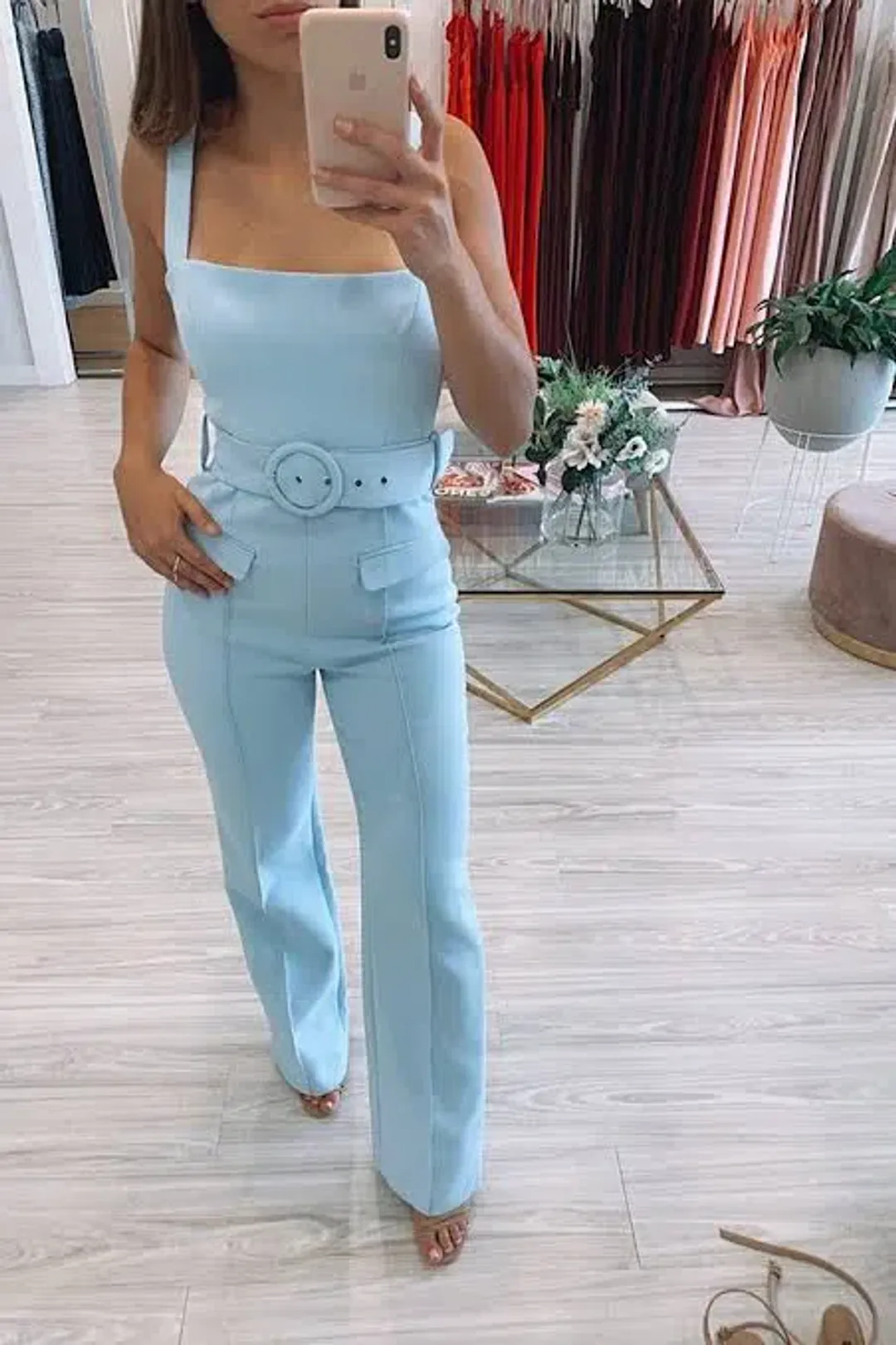 MISHA Aviana Pantsuit Blue Size 8/S  for rent on The Volte - main image