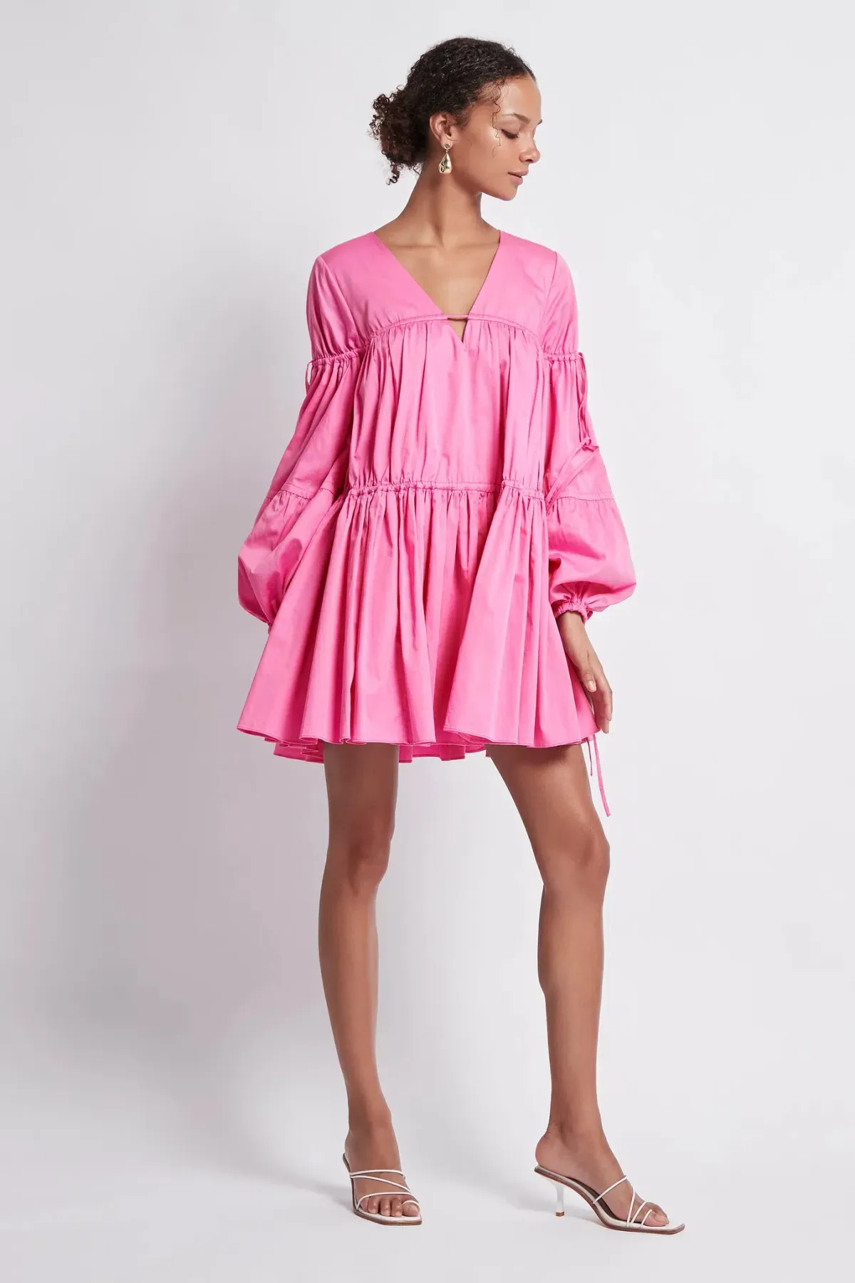 Aje Overture Gathered Smock Mini Dress Pink Size 10 - Image 1