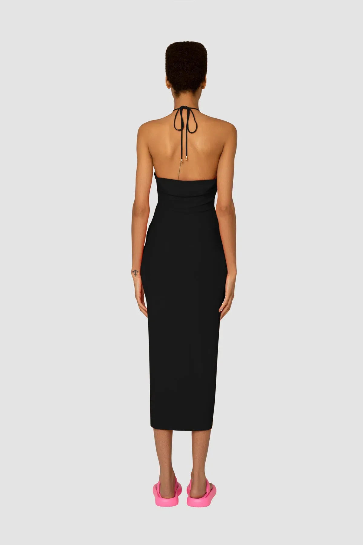 Amy Lynnn Official Vega Jersey Cut Out Midi Dress Black Size 8 - Image 2