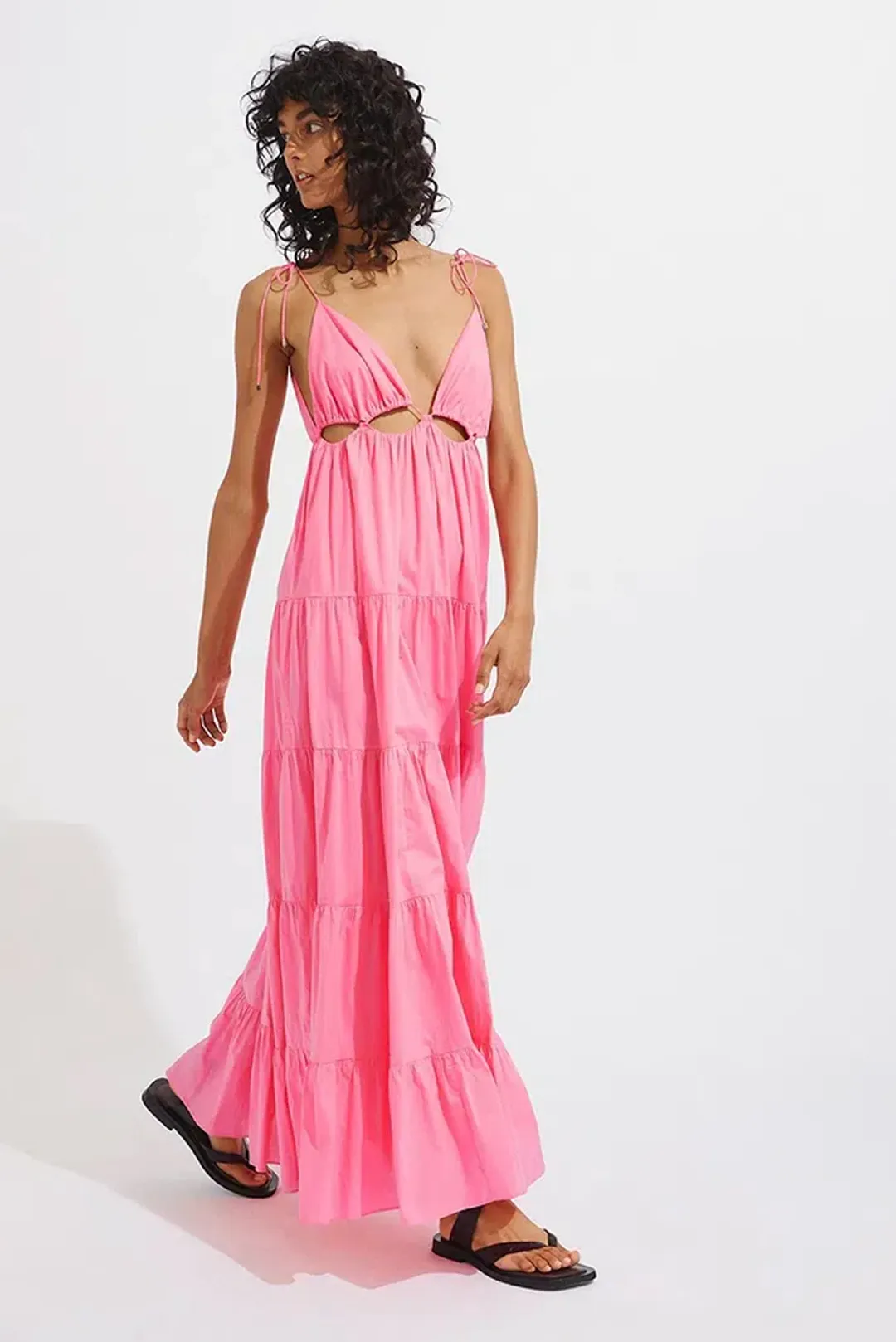 Steele Camellia Dress Neon Pink Size M for rent on The Volte - main image