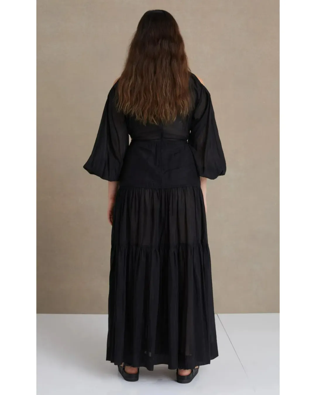 Bec & Bridge Black Papillon Long Sleeve Midi Dress Black Size AU 8  for rent on The Volte - main image