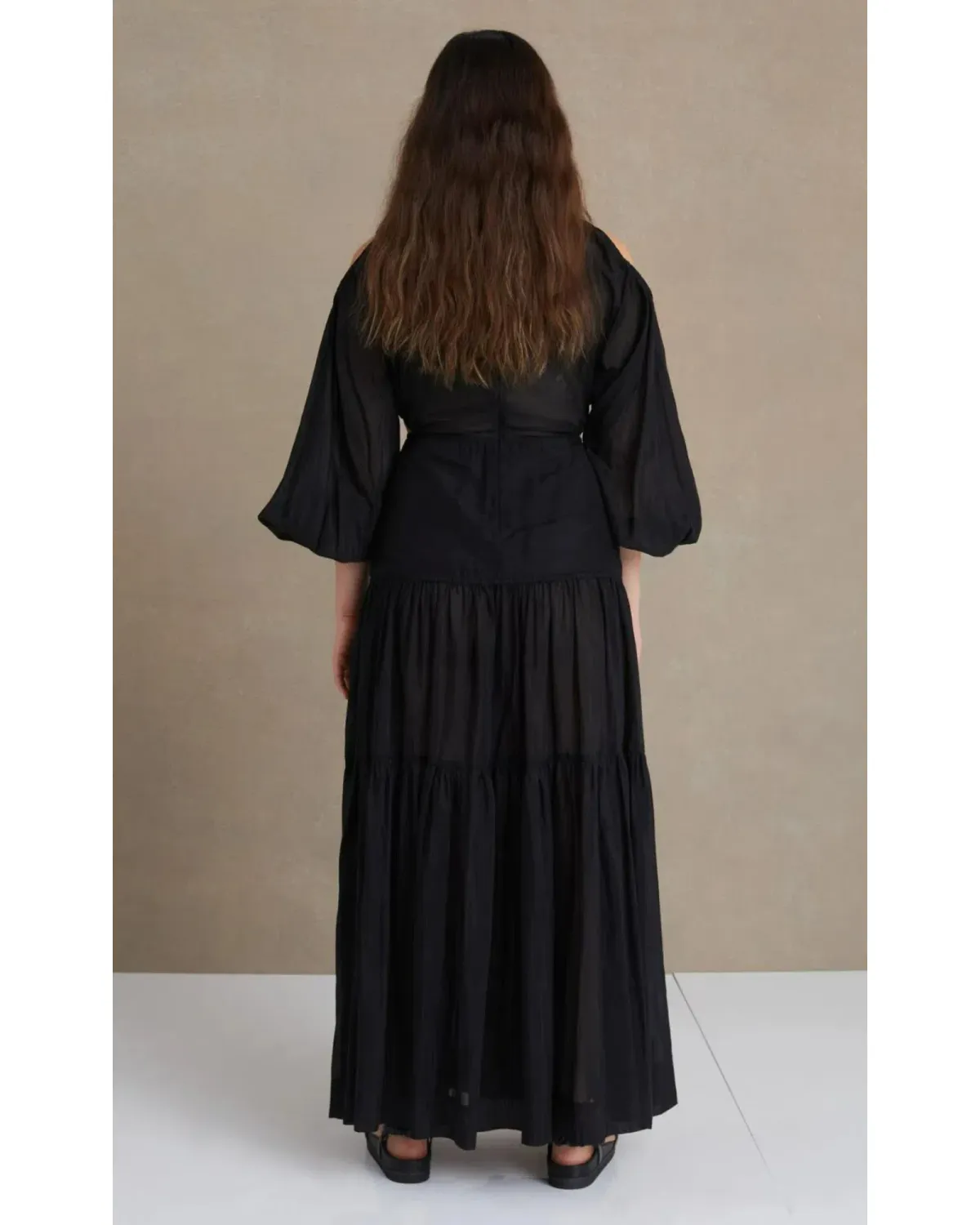 Bec & Bridge Black Papillon Long Sleeve Midi Dress Black Size AU 8  - Image 3