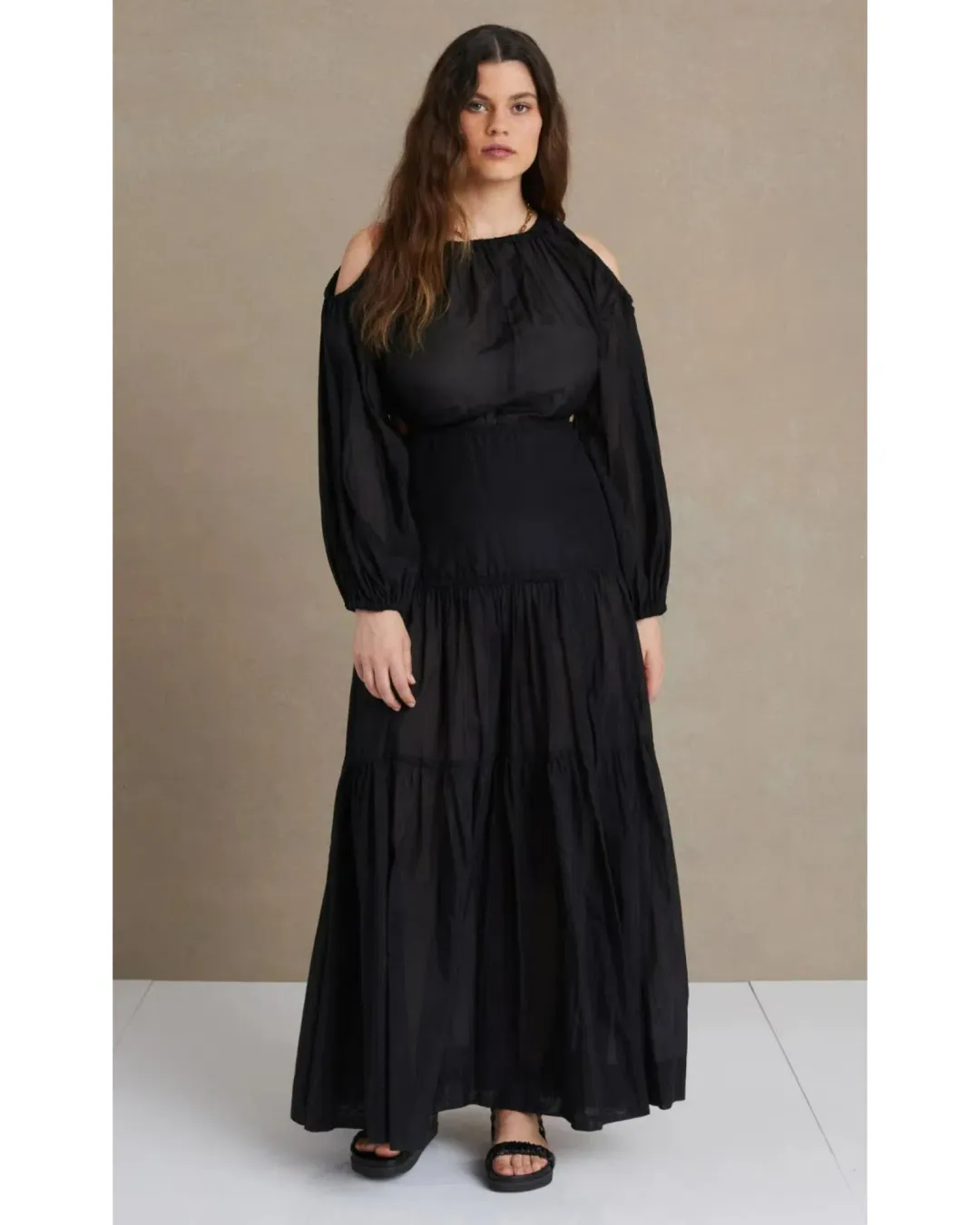 Bec & Bridge Black Papillon Long Sleeve Midi Dress Black Size AU 8  for rent on The Volte - main image