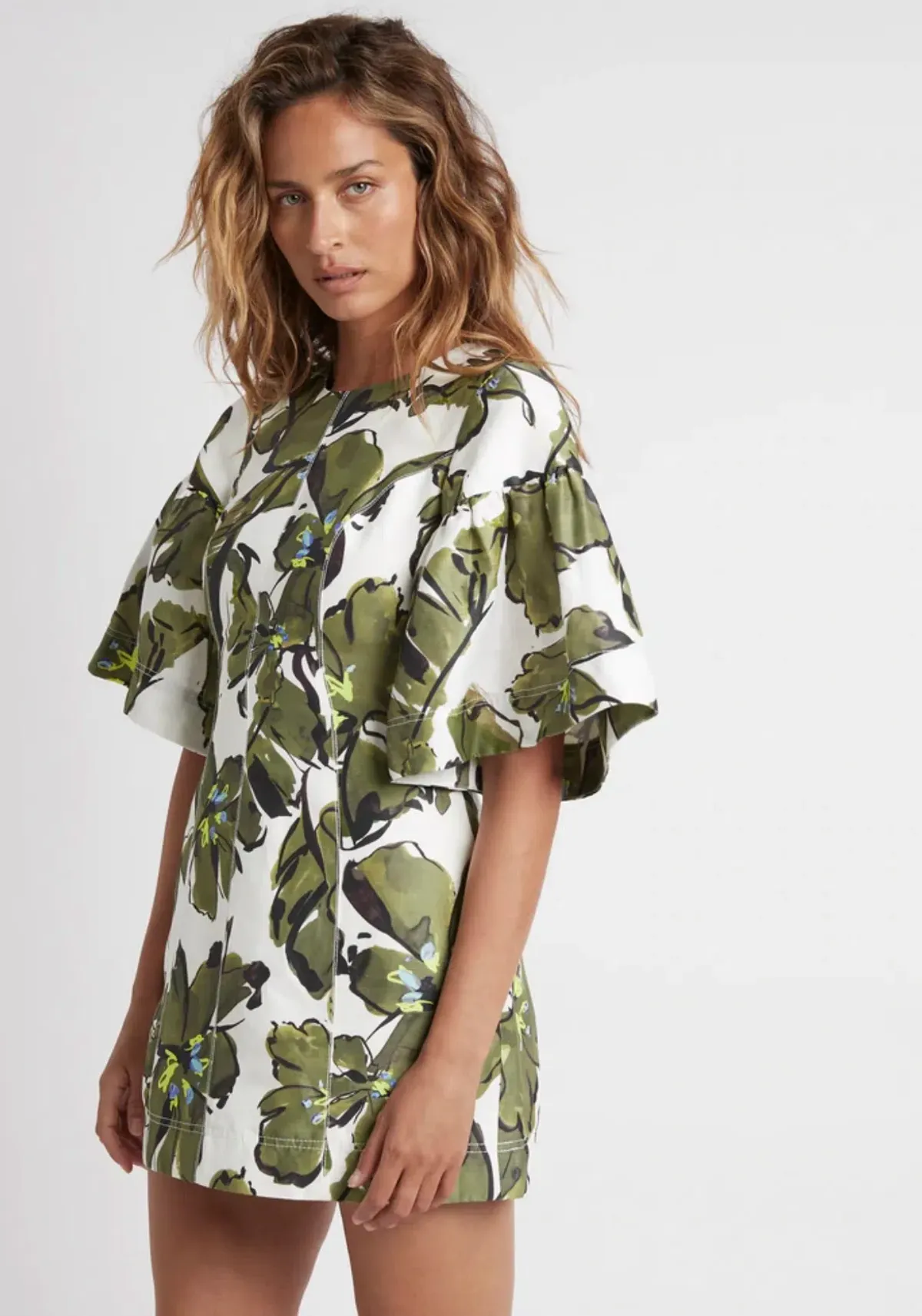 Aje Oasis Olive Leaf Dress Print Size 8 - Image 2