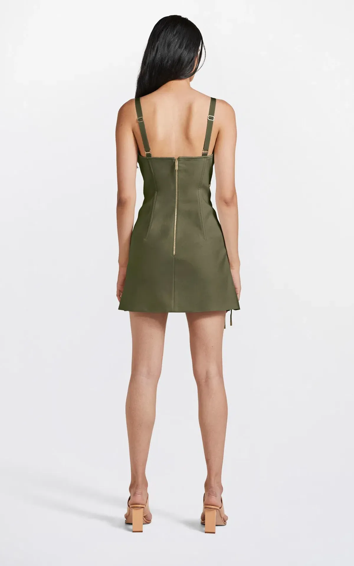Dion Lee Laced Bonded Mini Dress Green Size 8 - Image 2