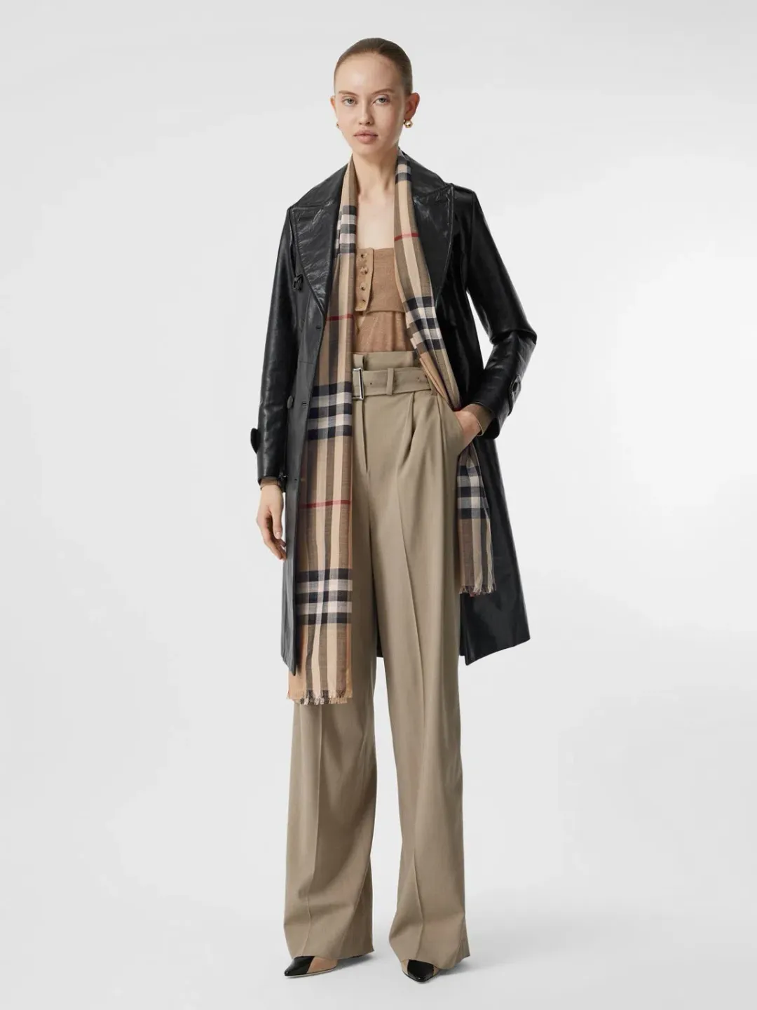 Burberry Lightweight Check Wool Silk Scarf  for rent on The Volte - main image