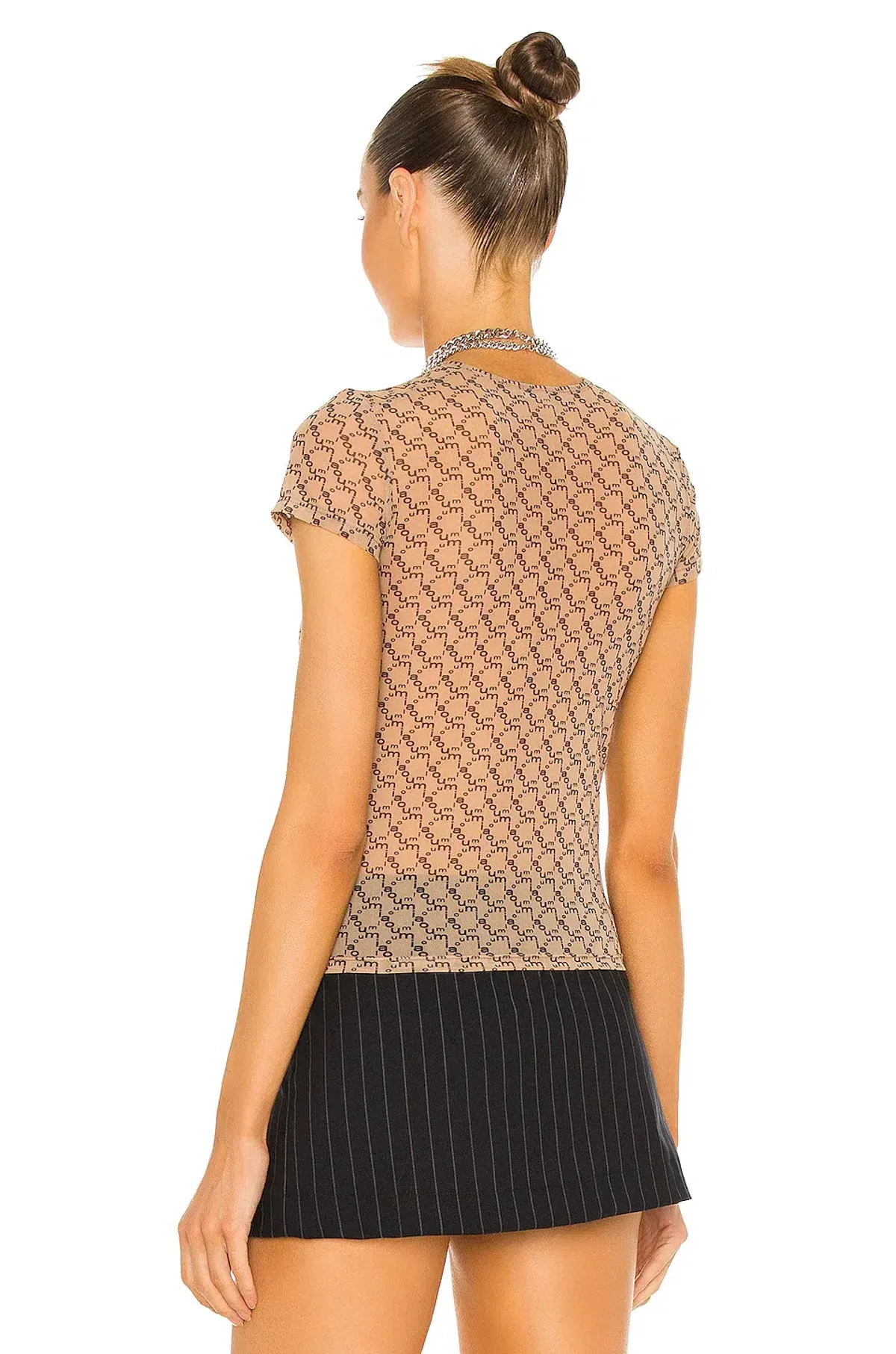 Miaou Baby Tee Top Nude Monogram Size 8 - Image 2