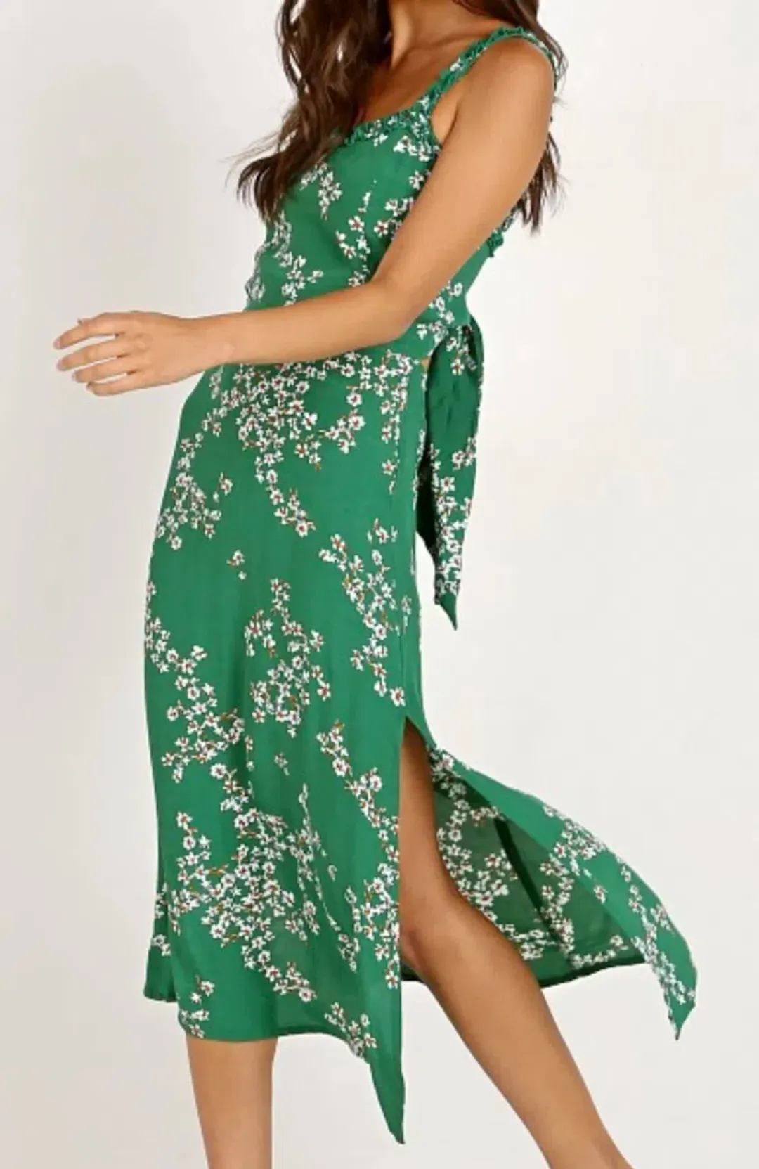 Faithfull the Brand Gizelle Dress Green Size 8 for rent on The Volte - main image