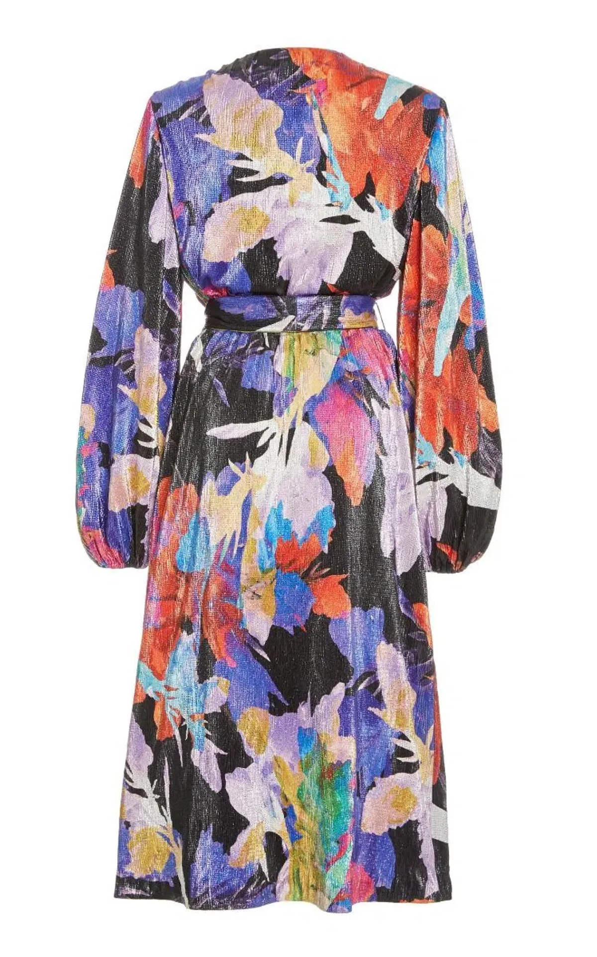 Rebecca Vallance Belladonna Lamé Midi Dress Print Size 8 - Image 3
