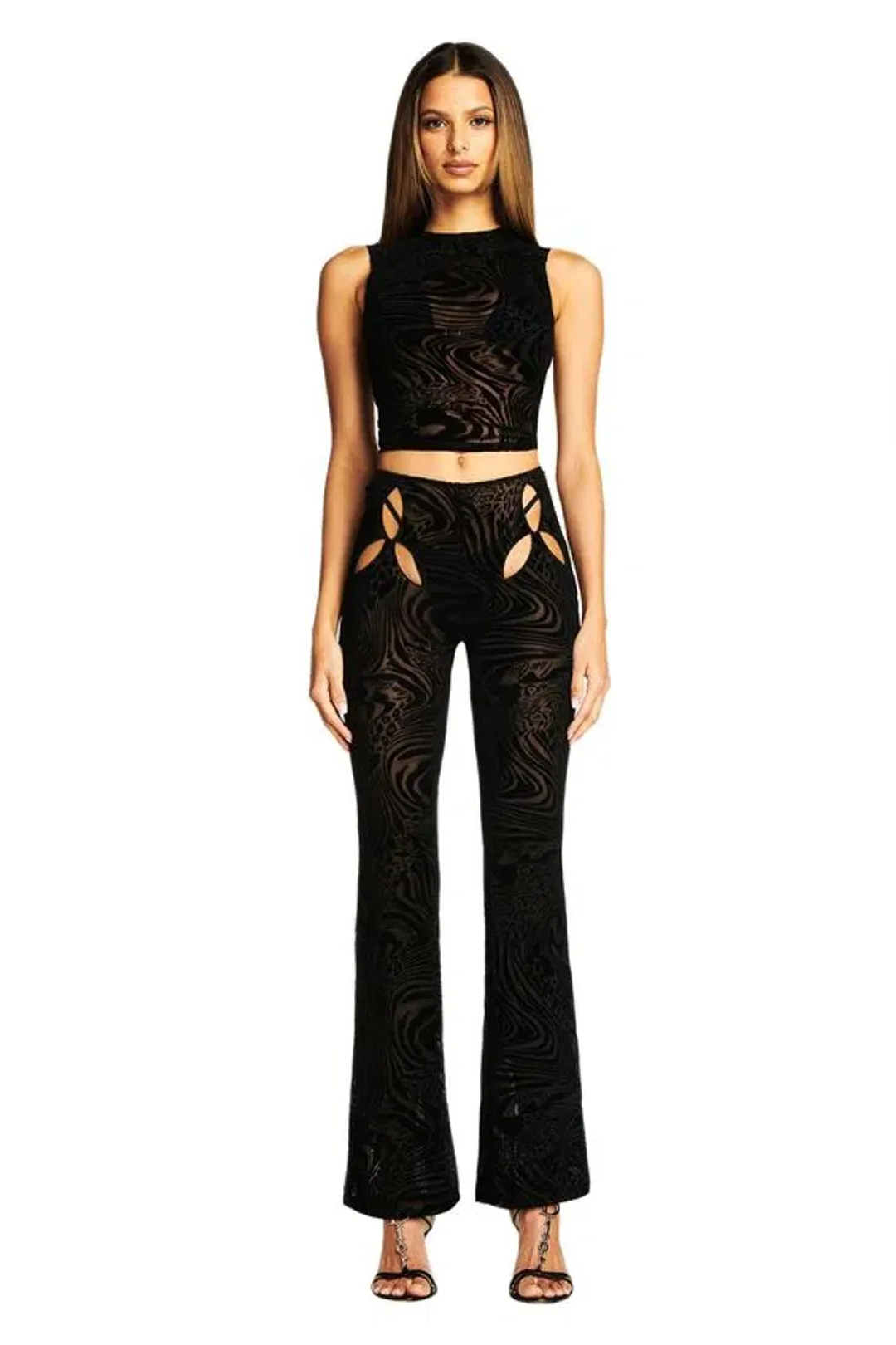 I.AM.GIA Amina Top Black Burnout Size S for rent on The Volte - main image