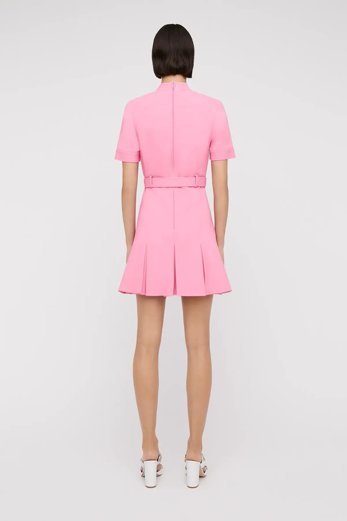 Scanlan Theodore Tailored Pleat Mini Dress Pink Size 10 - Image 2