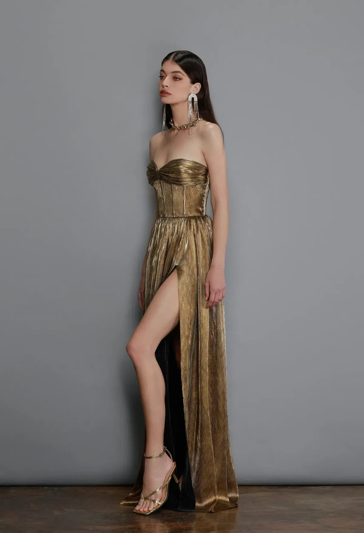 Bronx and Banco Florence Strapless Gown Gold Size M / AU 10 - Image 2
