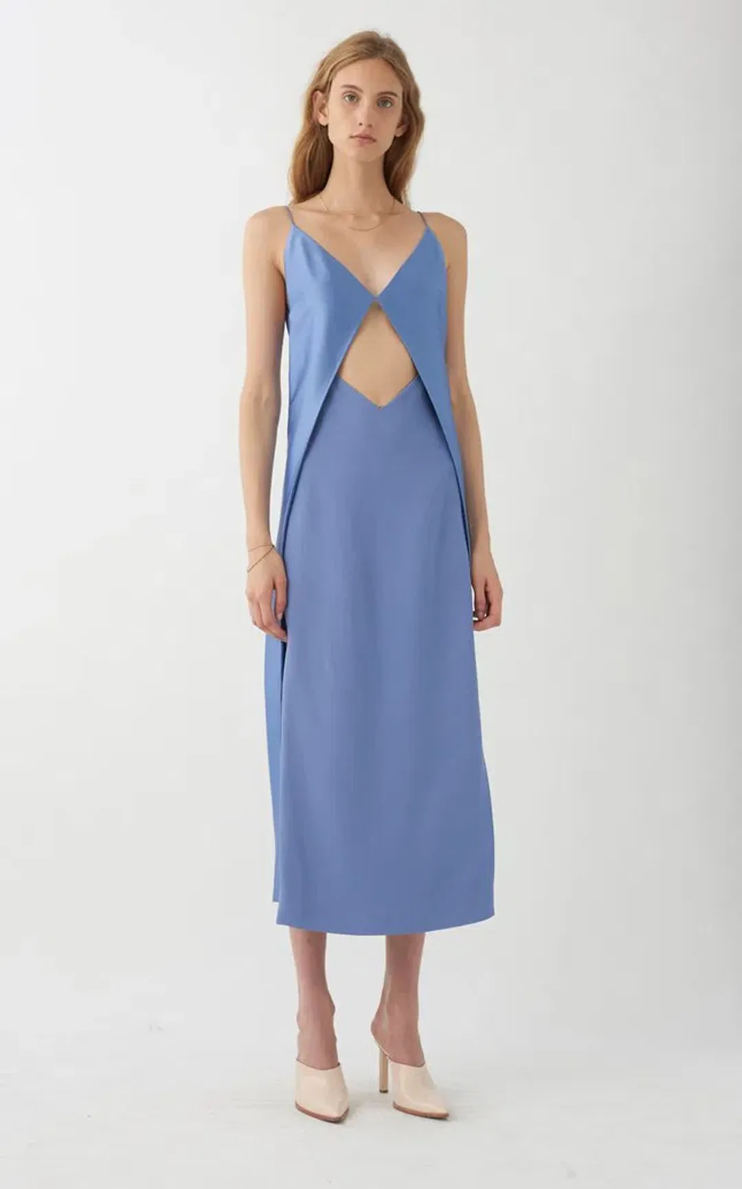 Dion Lee Tessellate Dress Cornflower Blue Size 10 for rent on The Volte - main image
