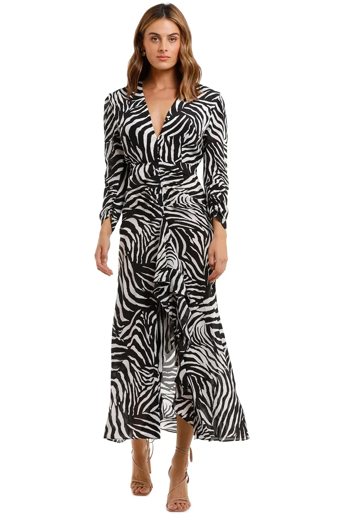 RIXO London Paloma Zebra Maxi Dress Print Size 12  - Image 1