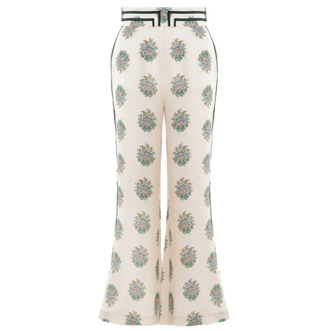 Zimmermann Verity Contrast Bind Top and Pants Set Print Size 3 for rent on The Volte - main image