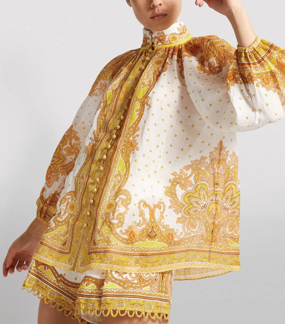 Zimmermann Bells Paisley Blouse & Short Set Print Size 1 - Image 2