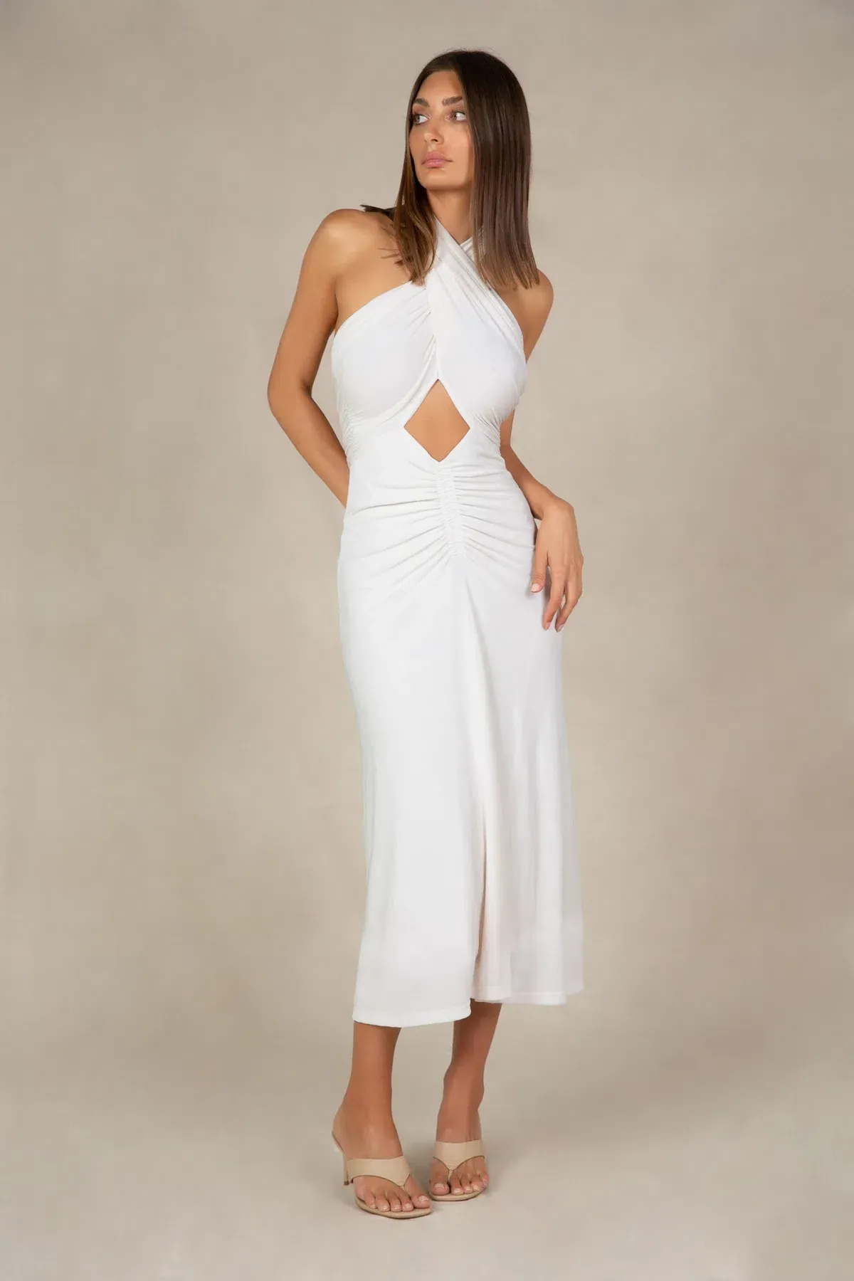 Misha Esperanza Midi Dress White Size 8 - Image 1