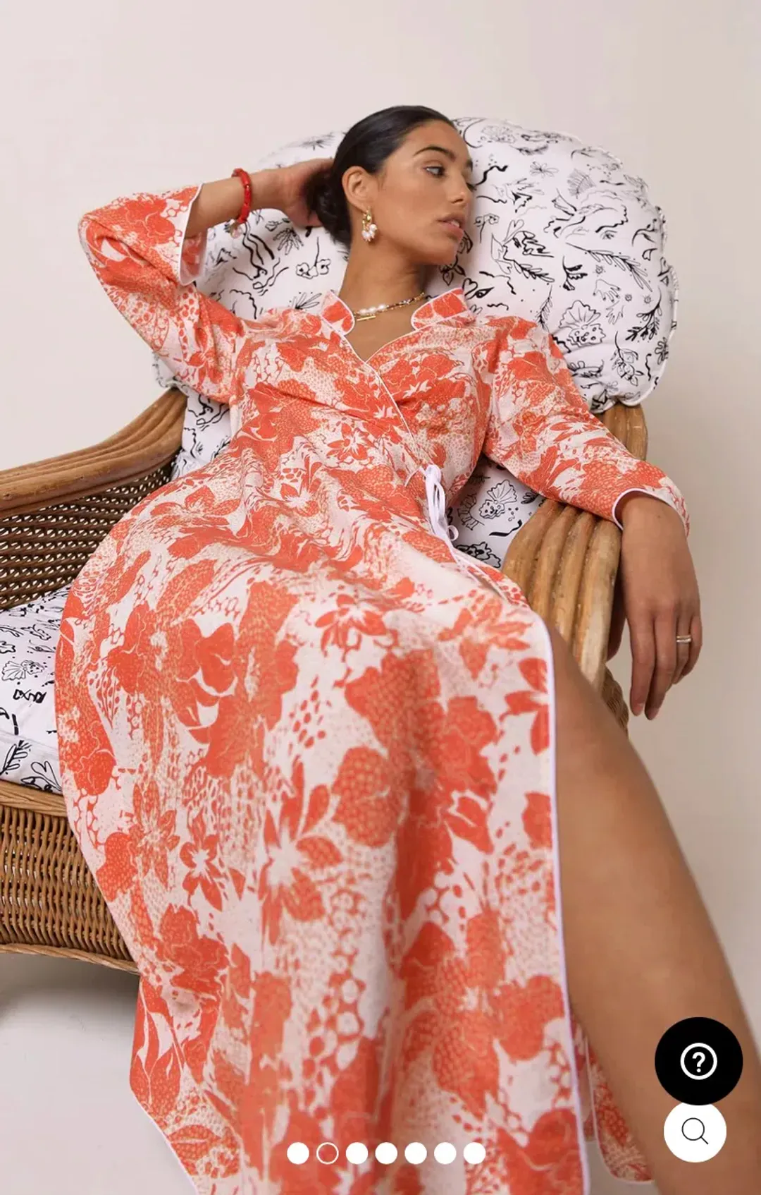 Rixo Cindy Coral Floral Wrap Dress Print Size XS for rent on The Volte - main image