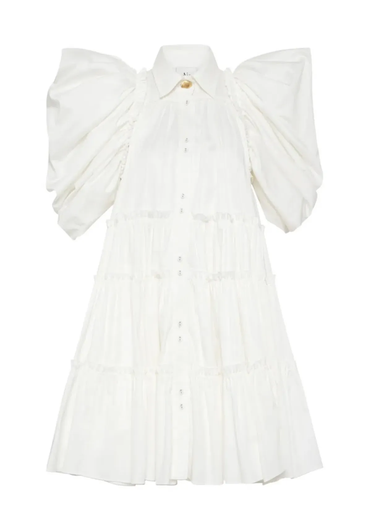 Aje Swift Butterfly Sleeve Smock Mini Dress White Size 4  - Image 6