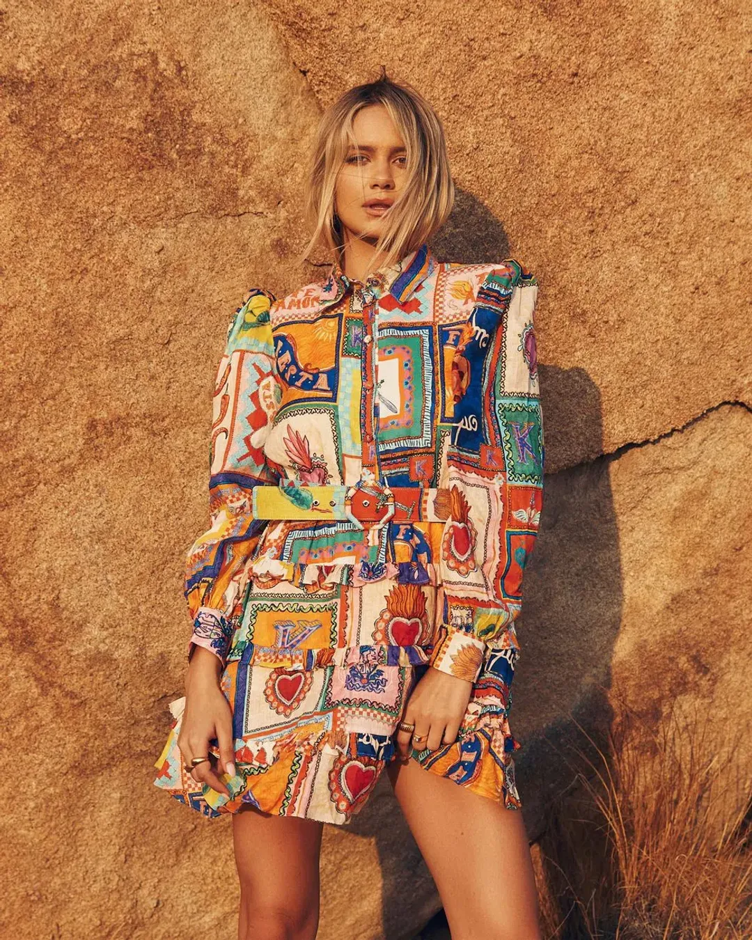 Kate Ford Viatoris Layered Mini Dress Print Size 8  for rent on The Volte - main image