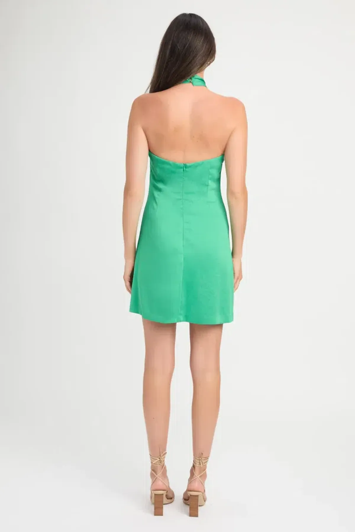 Kookai Milan Knot Mini Dress in Island Green Size 36 - Image 2