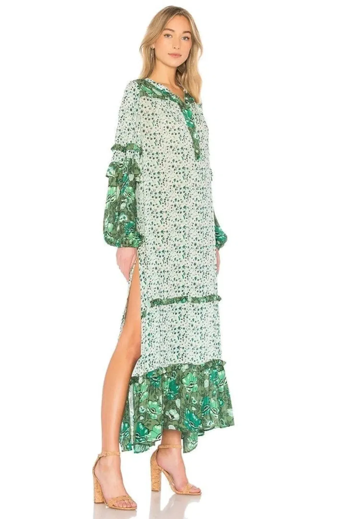 Spell Designs Winona Ivy Maxi Boho Dress Green Size 10  - Image 2