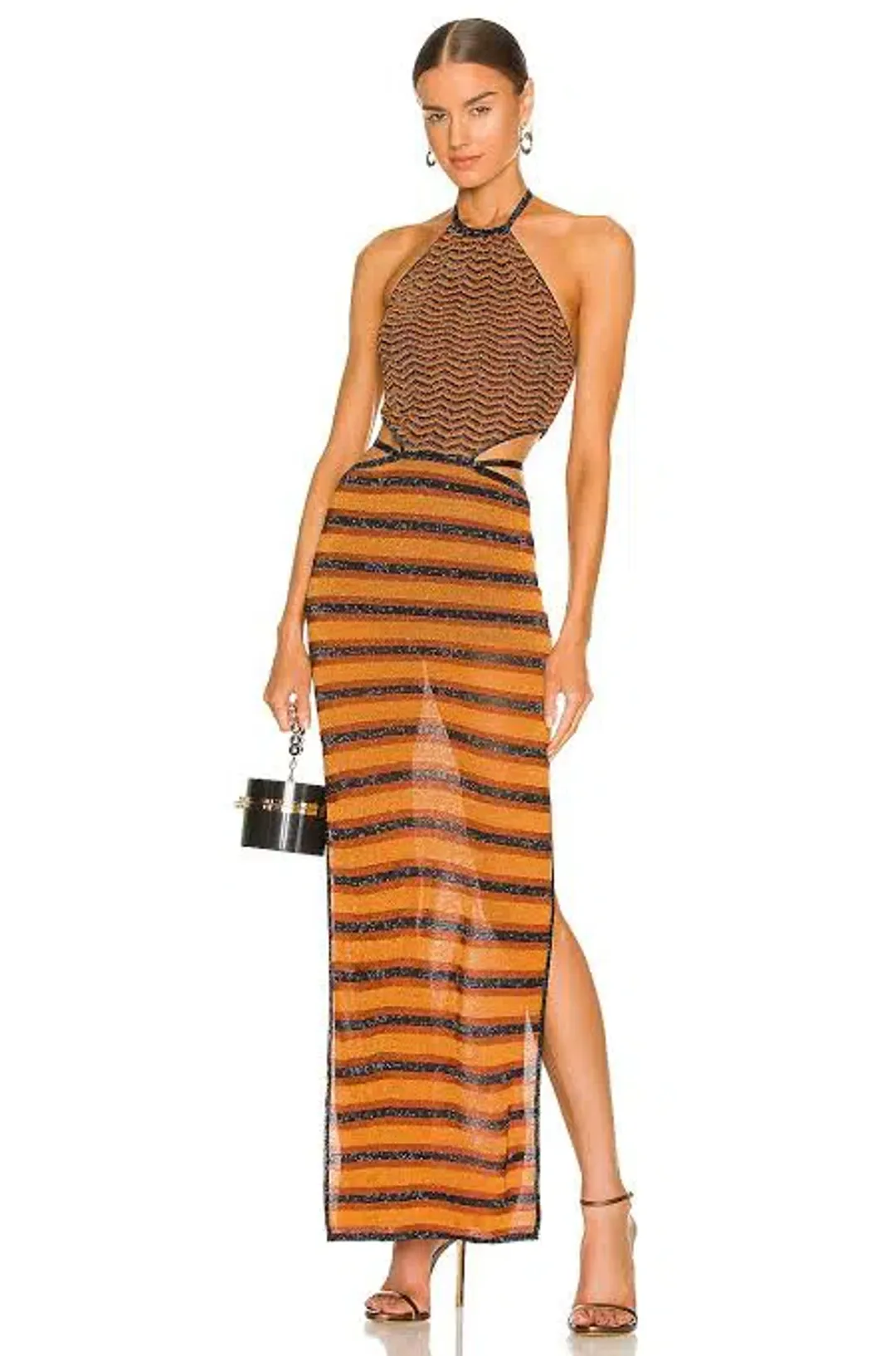 Bec & Bridge Ziggy Knit Maxi Dress Orange Size 6 for rent on The Volte - main image