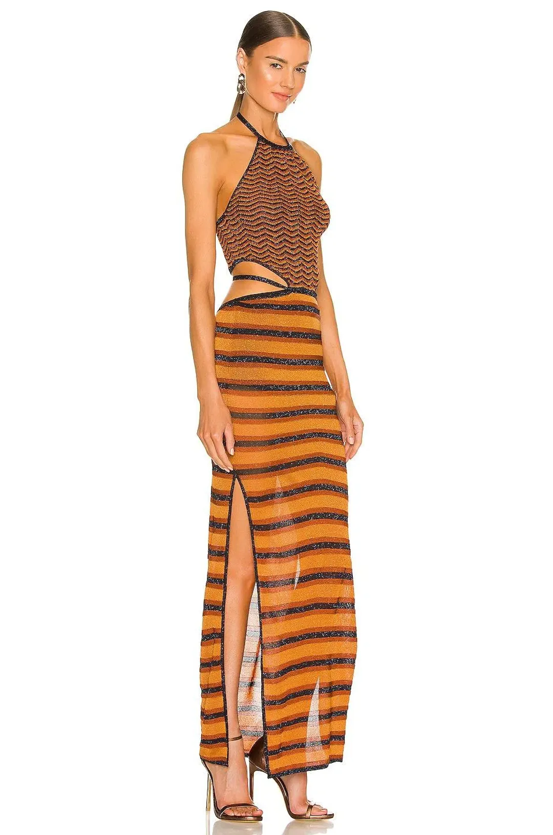 Bec & Bridge Ziggy Knit Maxi Dress Orange Size 6 for rent on The Volte - main image