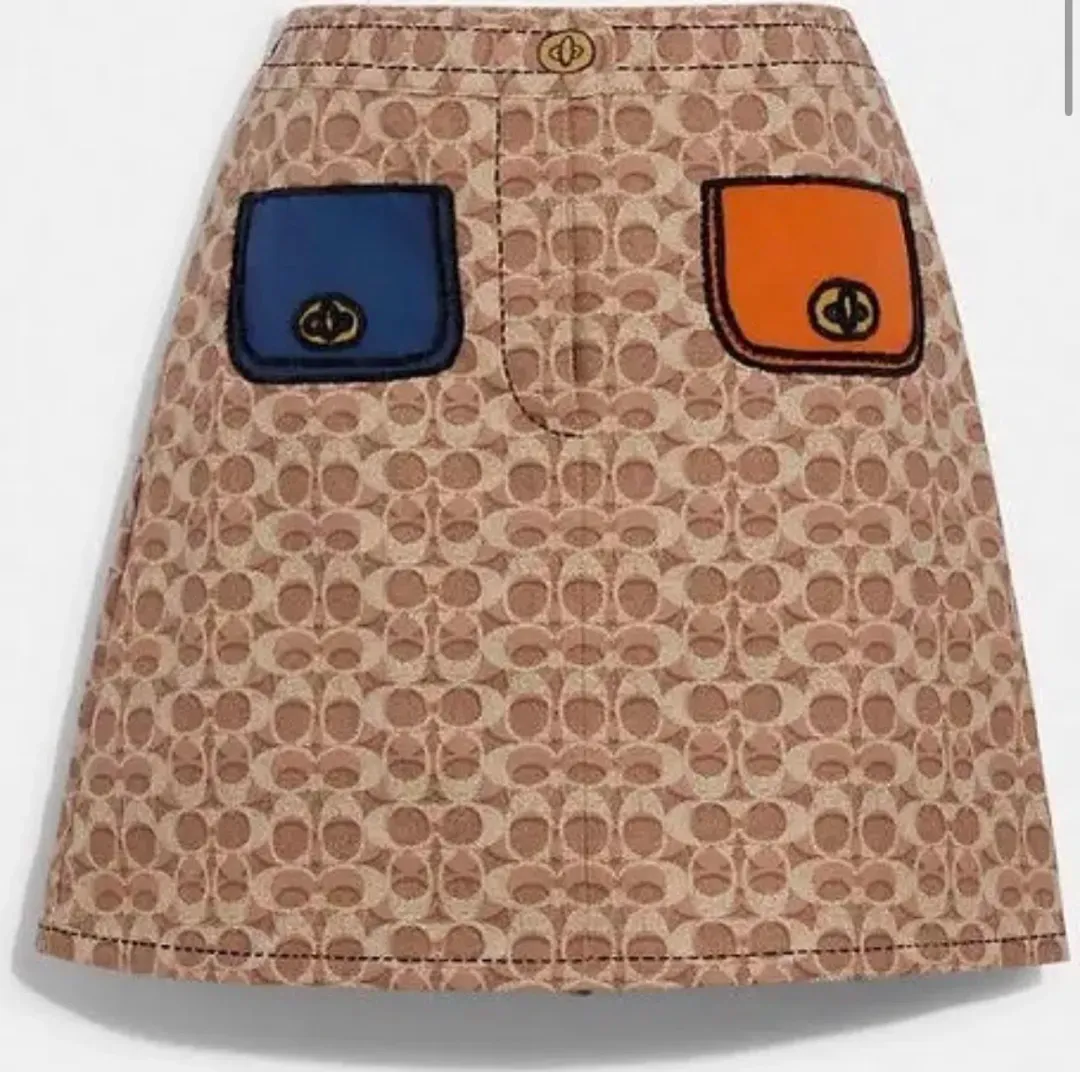 Coach Monogram Trompe Loeil Skirt Print Size 8 for rent on The Volte - main image