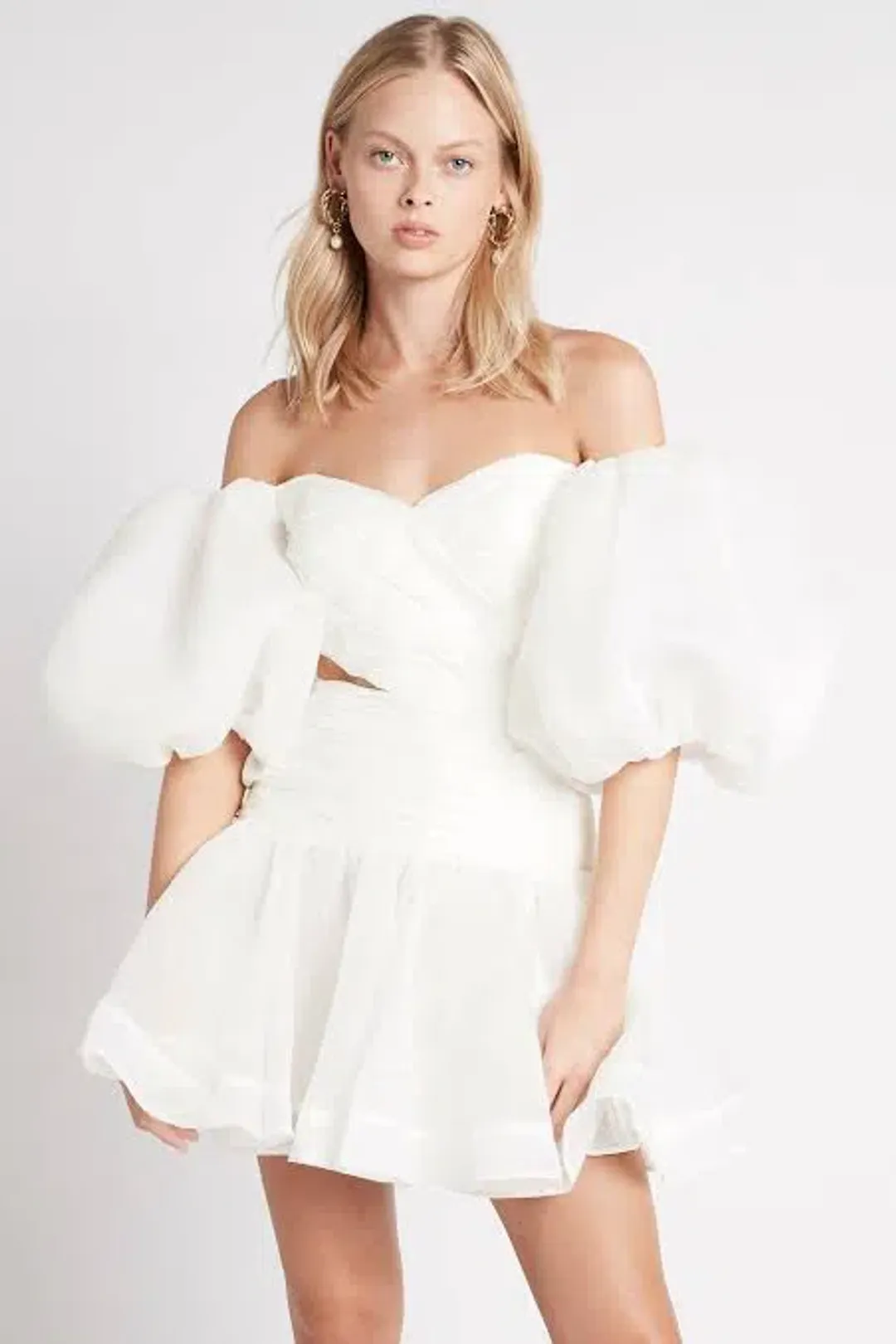 Aje Myriad Cut Out Mini Dress White Size 8 for rent on The Volte - main image