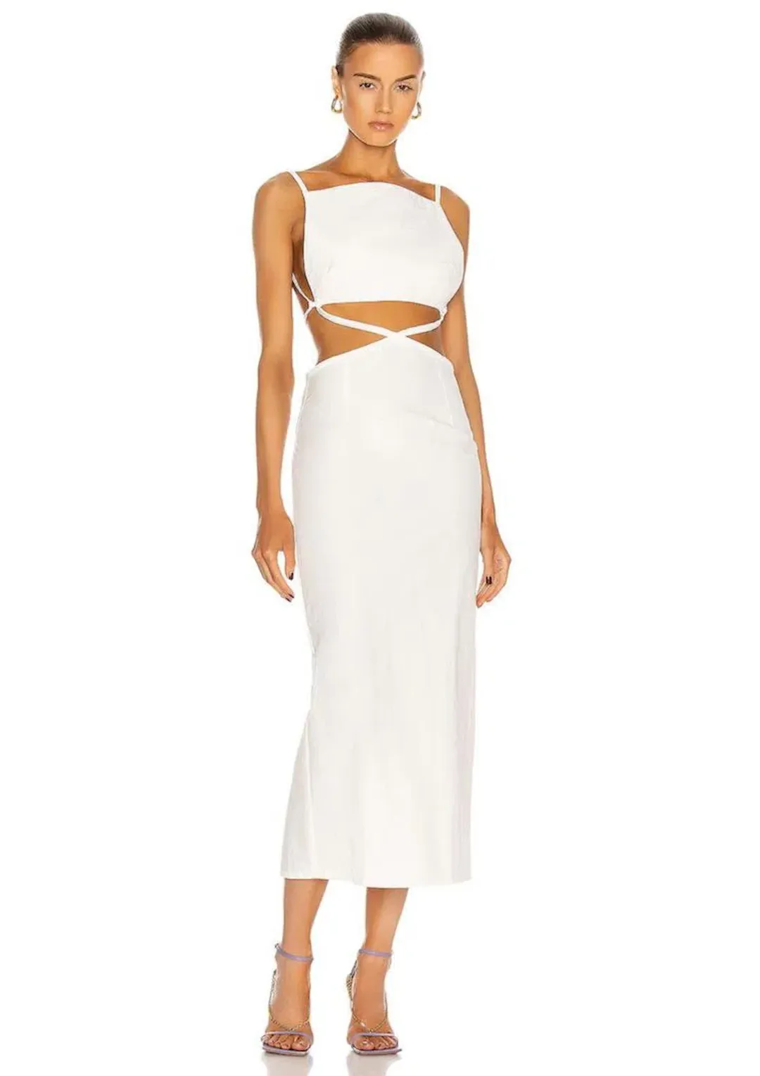Christopher Esber Carly Squared Tie Dress White Size 8 for rent on The Volte - main image